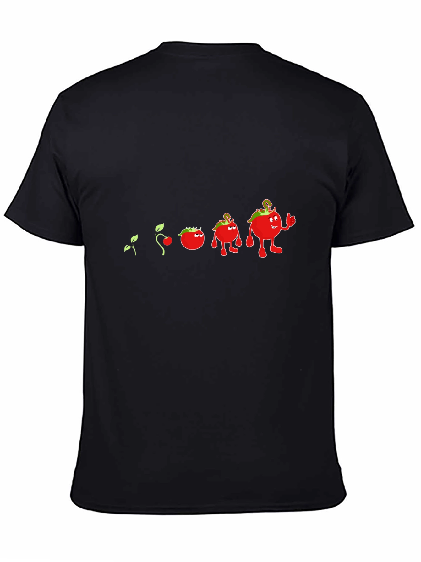 Camiseta Negra Evolución del Tomate