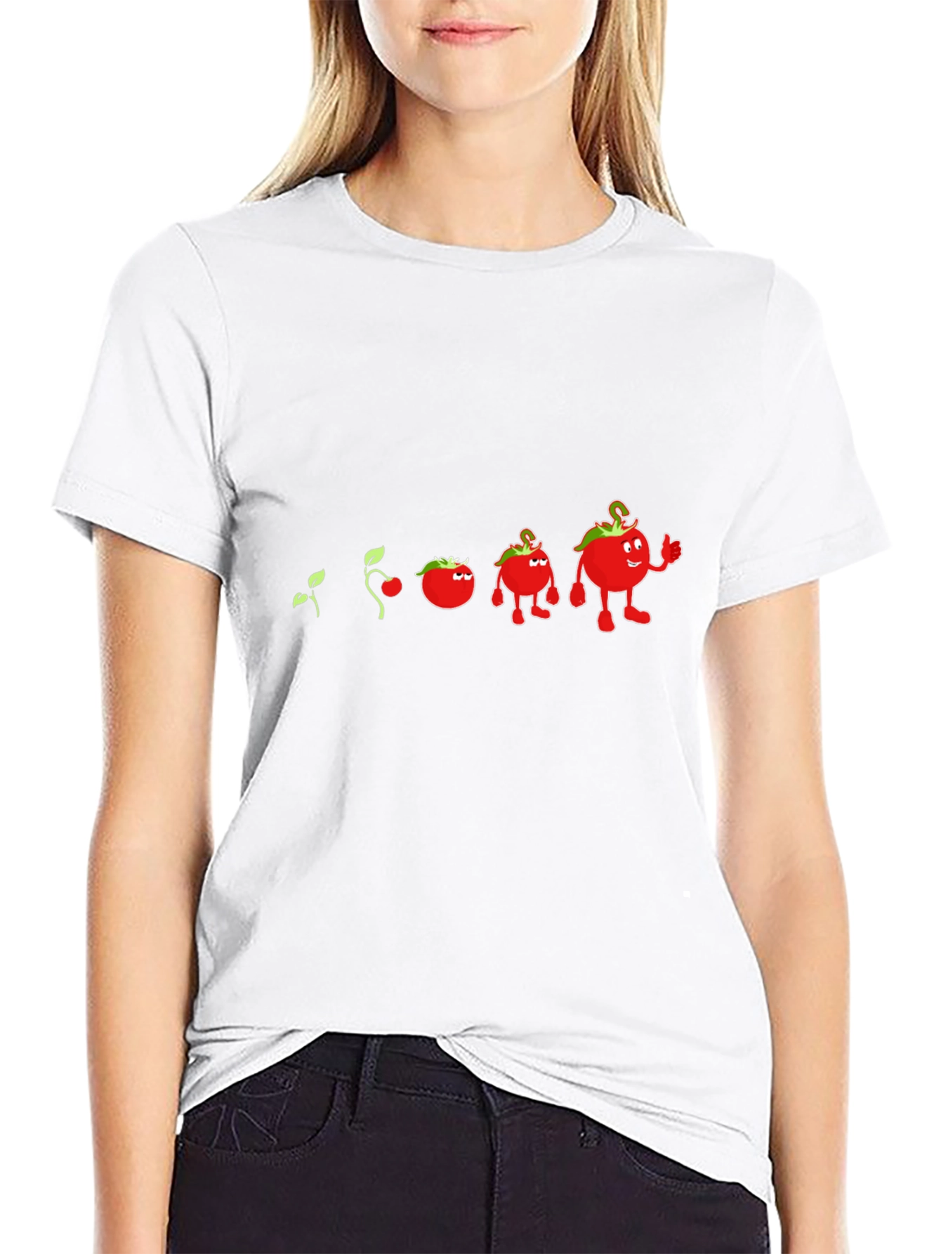 Camiseta Negra Evolución del Tomate