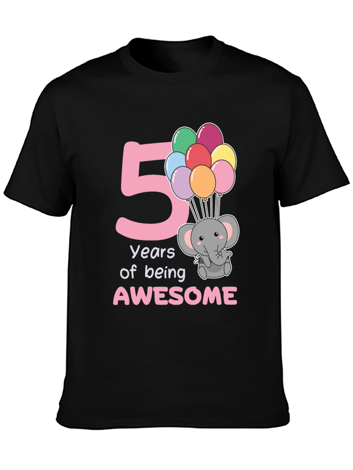 Camiseta Cumpleaños 5 Años Elefante Globos