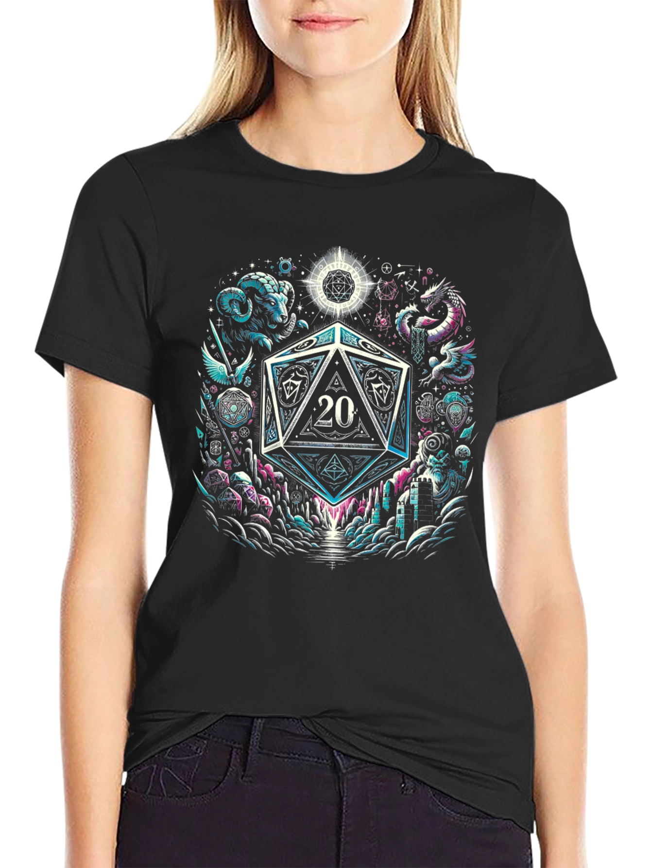 Camiseta Negra D20 Fantasía