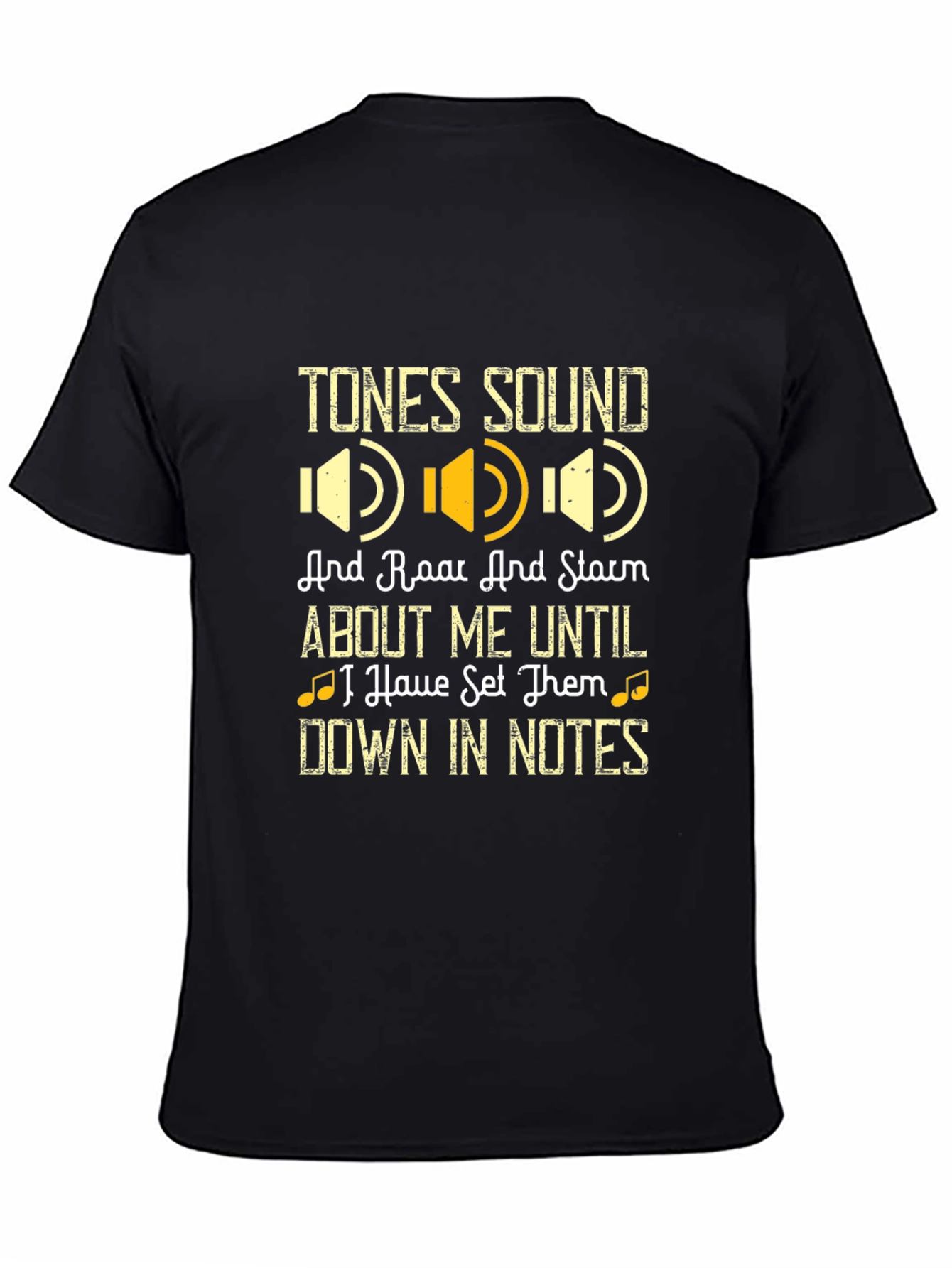 Camiseta Negra con Diseño de Música