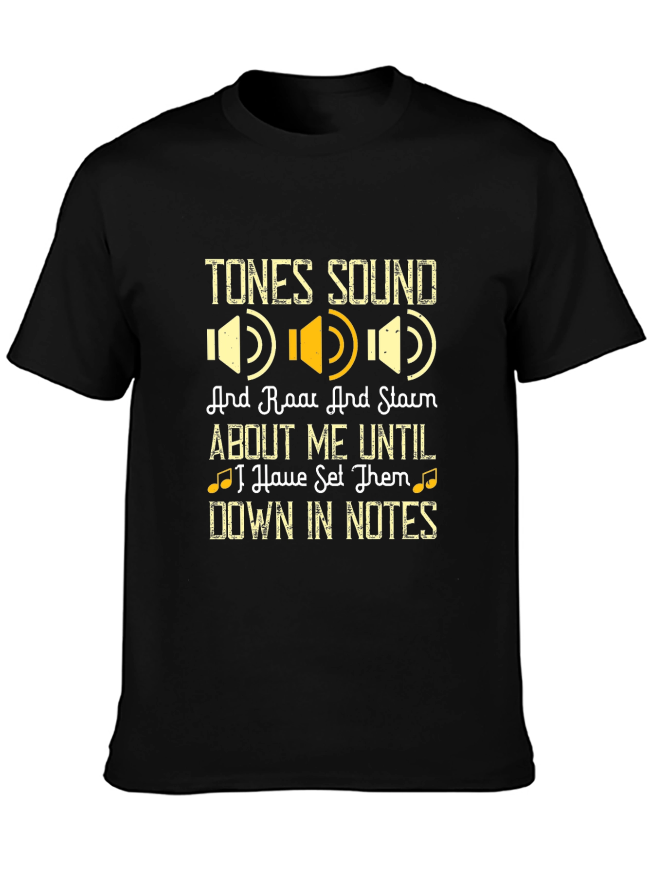 Camiseta Negra con Diseño de Música