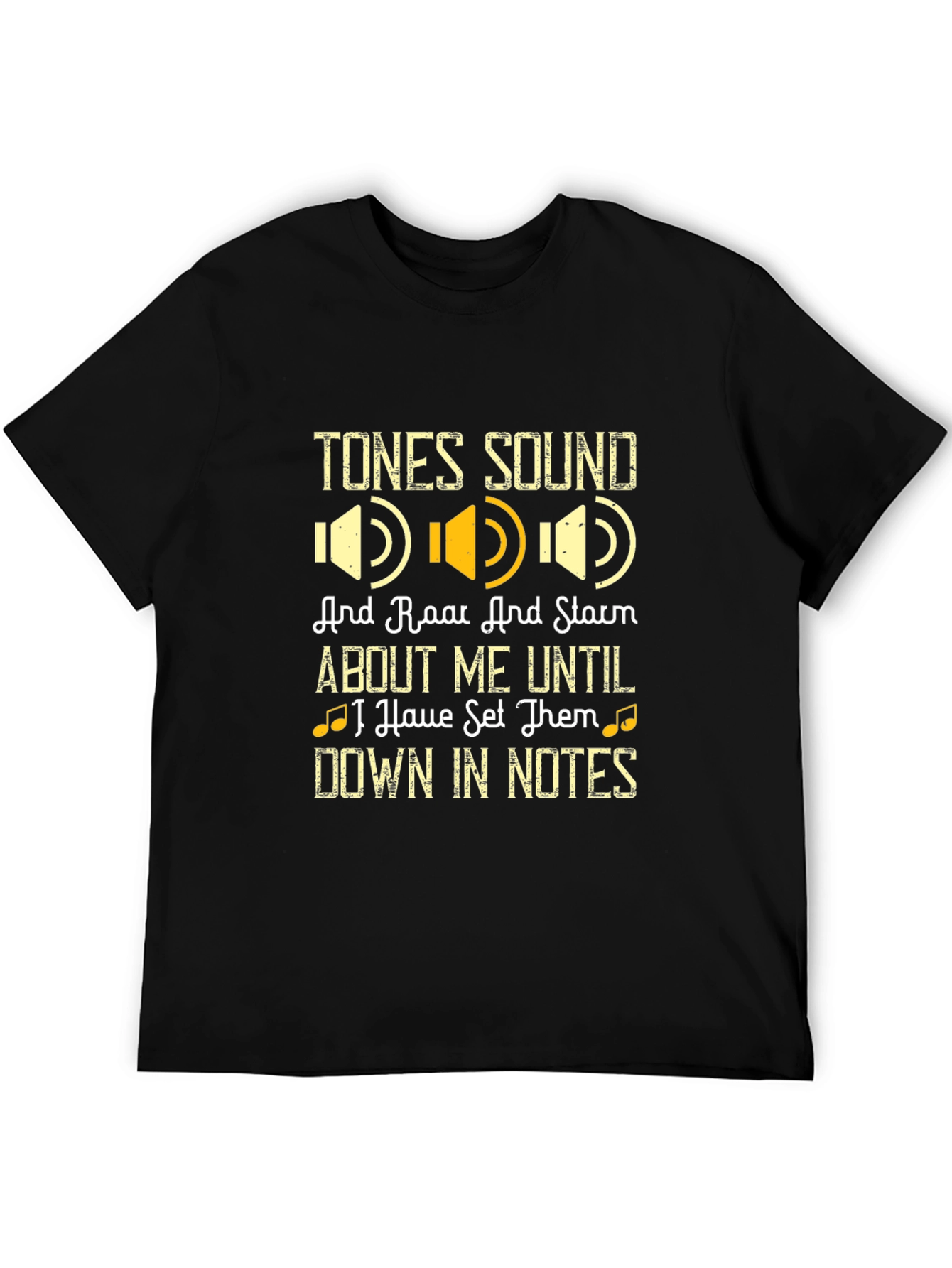 Camiseta Negra con Diseño de Música