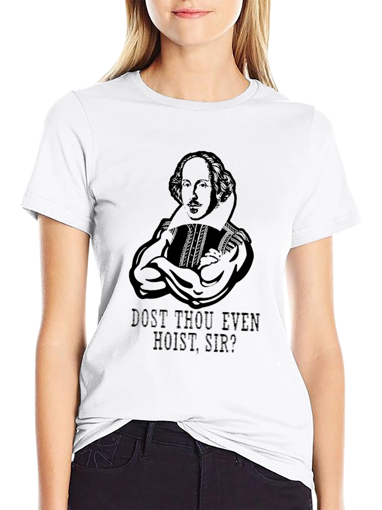 Camiseta Negra Divertida: Shakespeare Musculoso