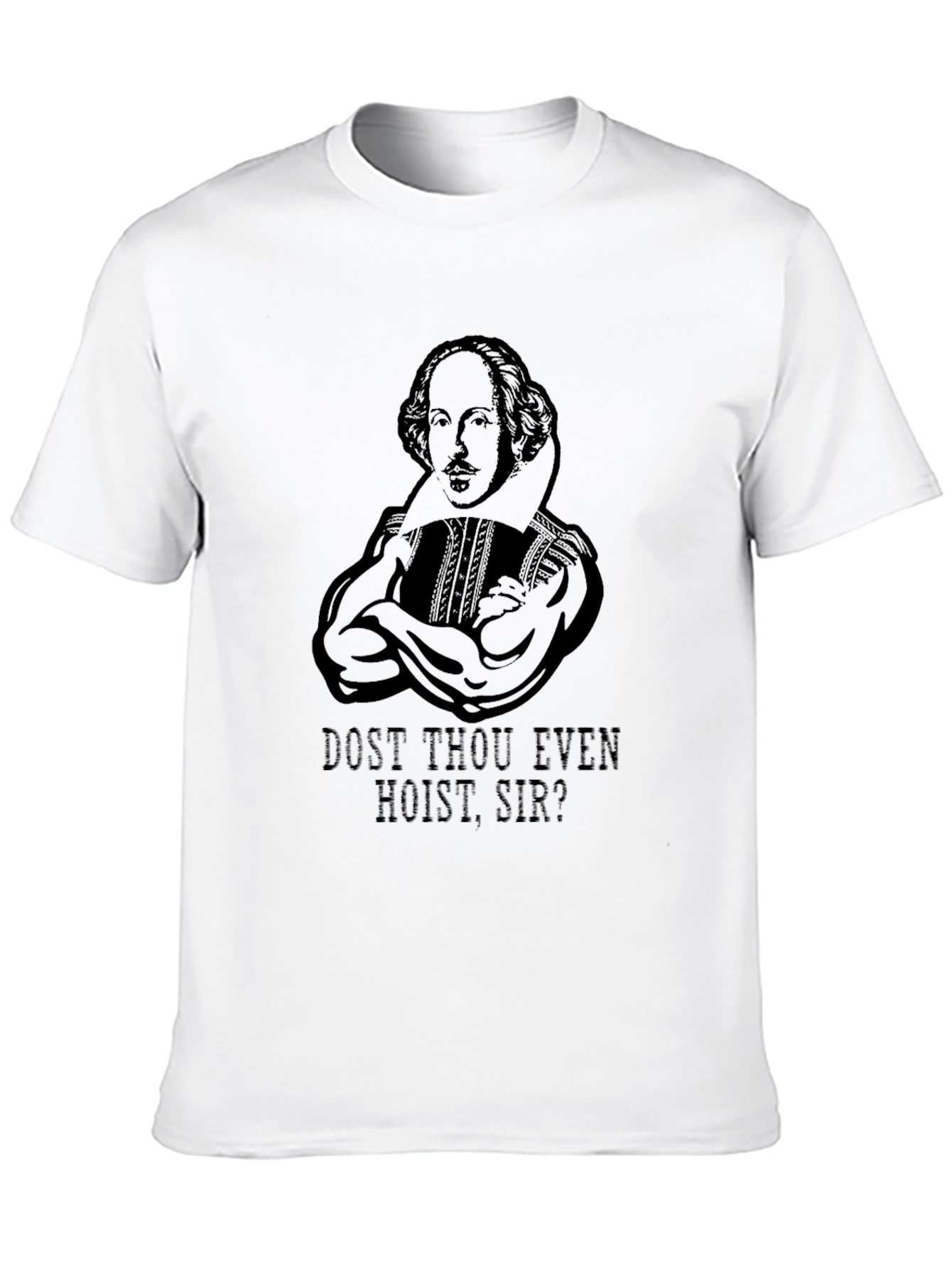 Camiseta Negra Divertida: Shakespeare Musculoso