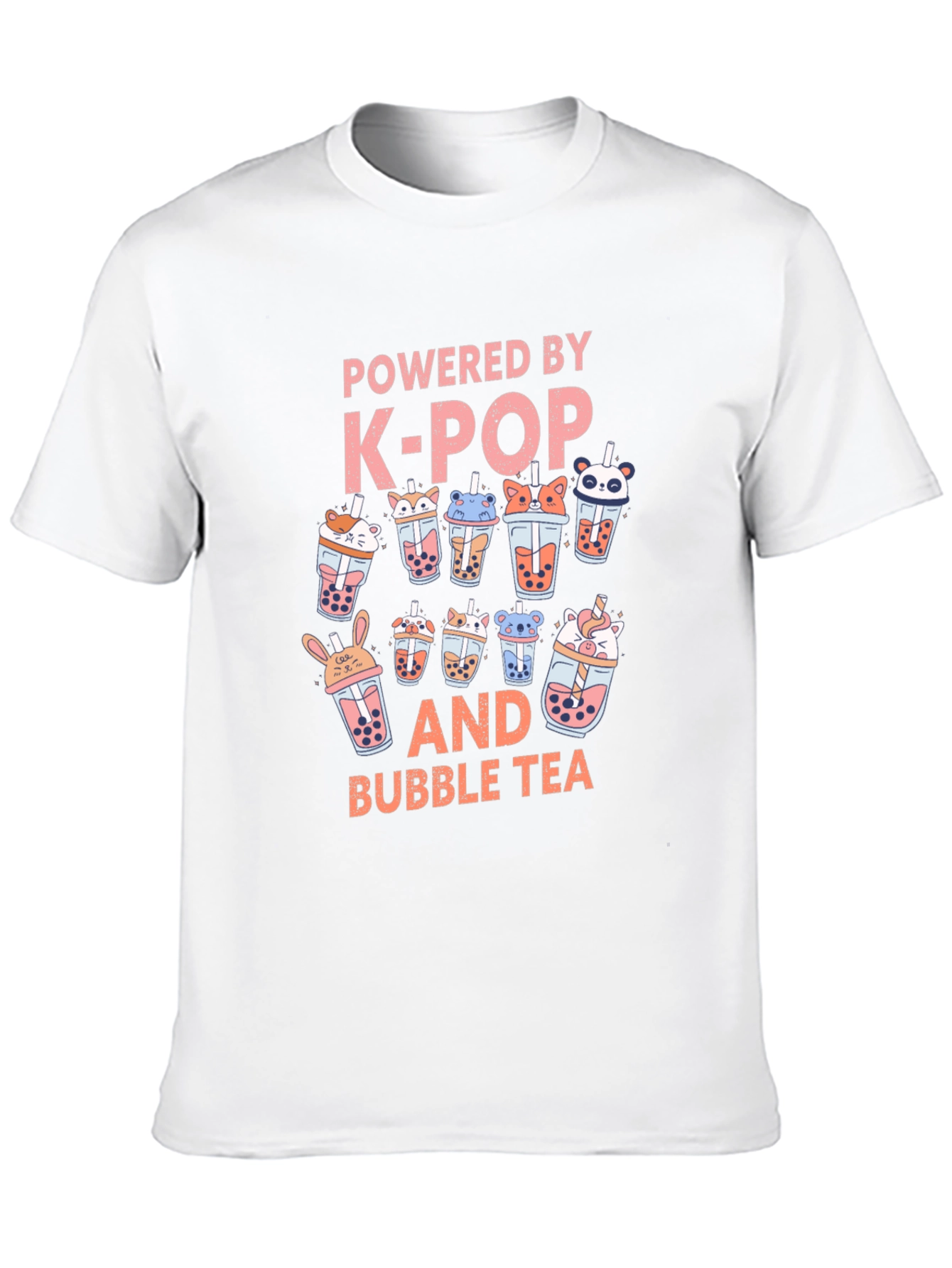 Camiseta Negra K-Pop y Bubble Tea