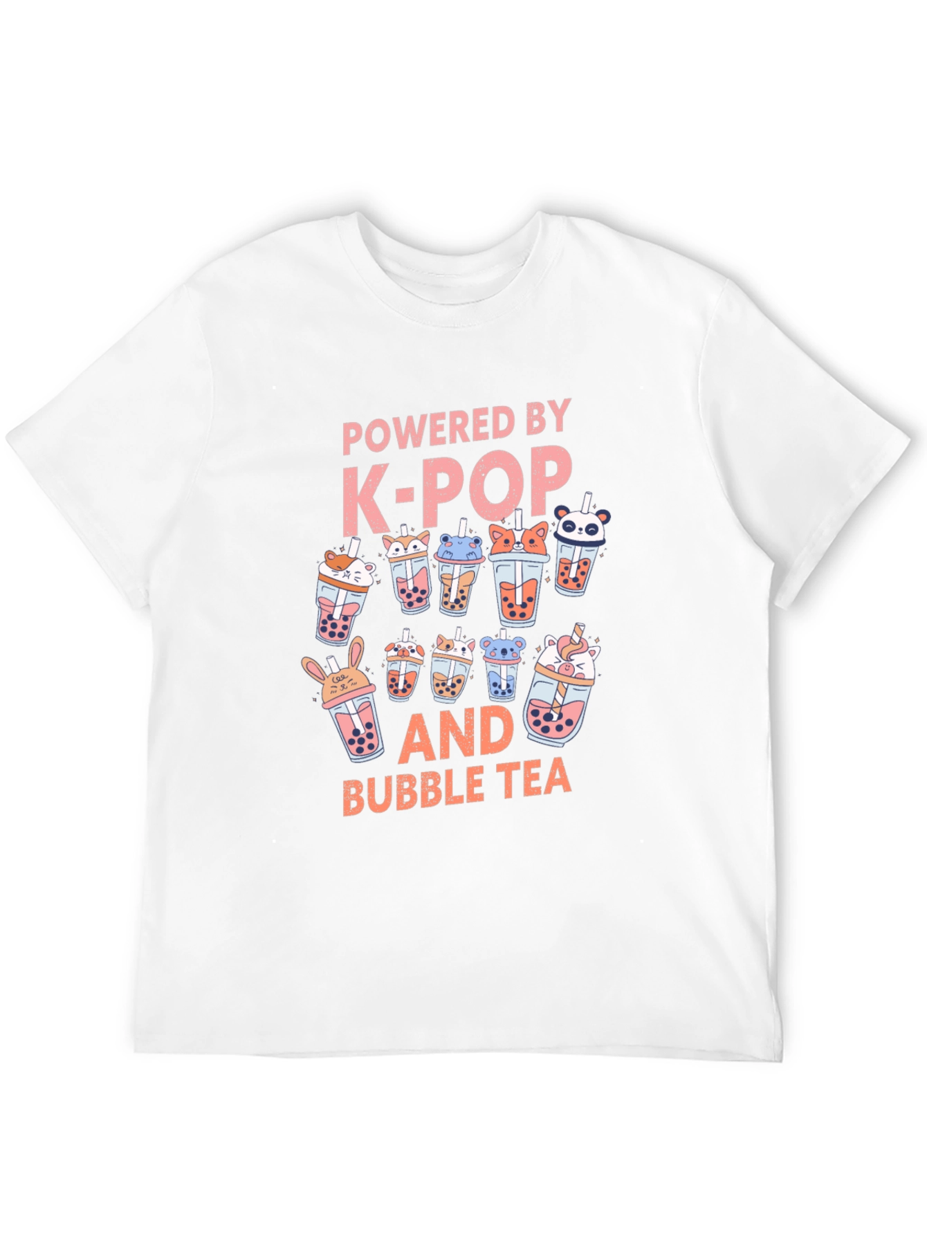 Camiseta Negra K-Pop y Bubble Tea