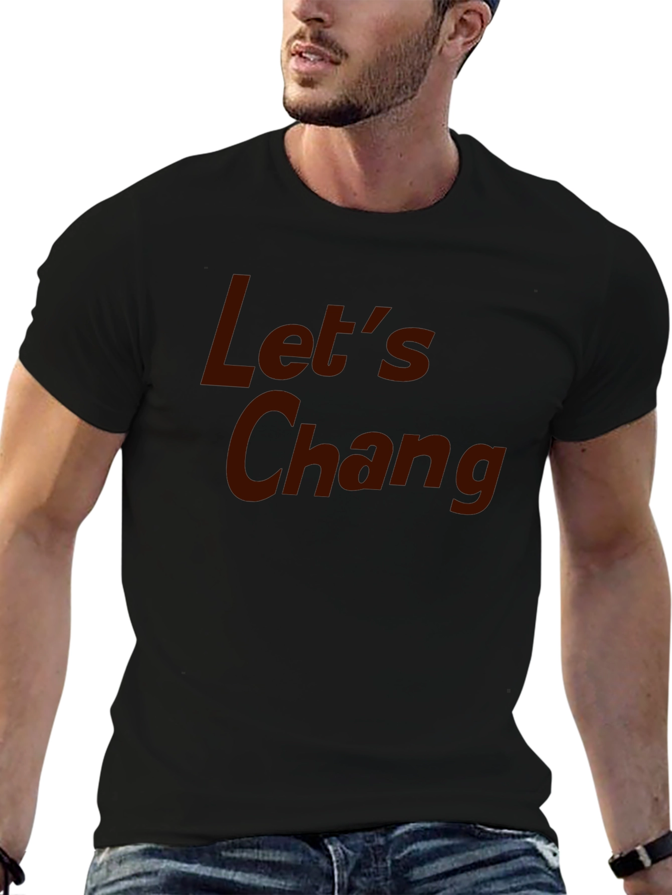 Camiseta Negra con Texto Lets Chang