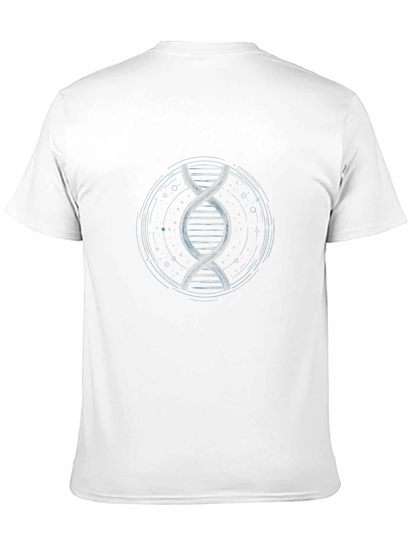 Camiseta Negra con Diseño ADN Espiral Circular