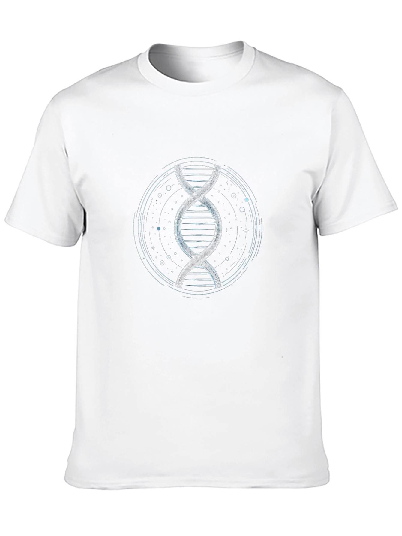 Camiseta Negra con Diseño ADN Espiral Circular