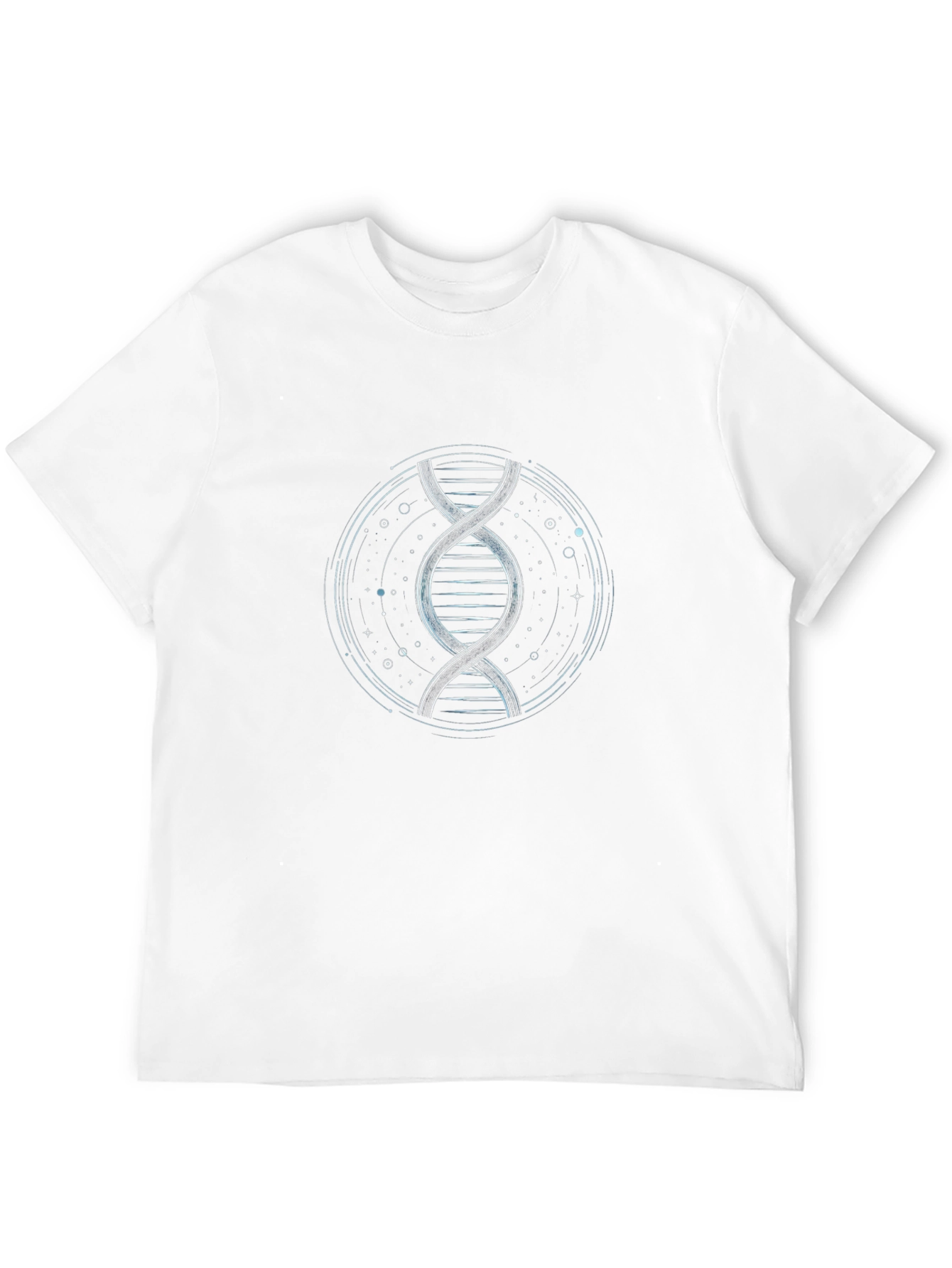 Camiseta Negra con Diseño ADN Espiral Circular