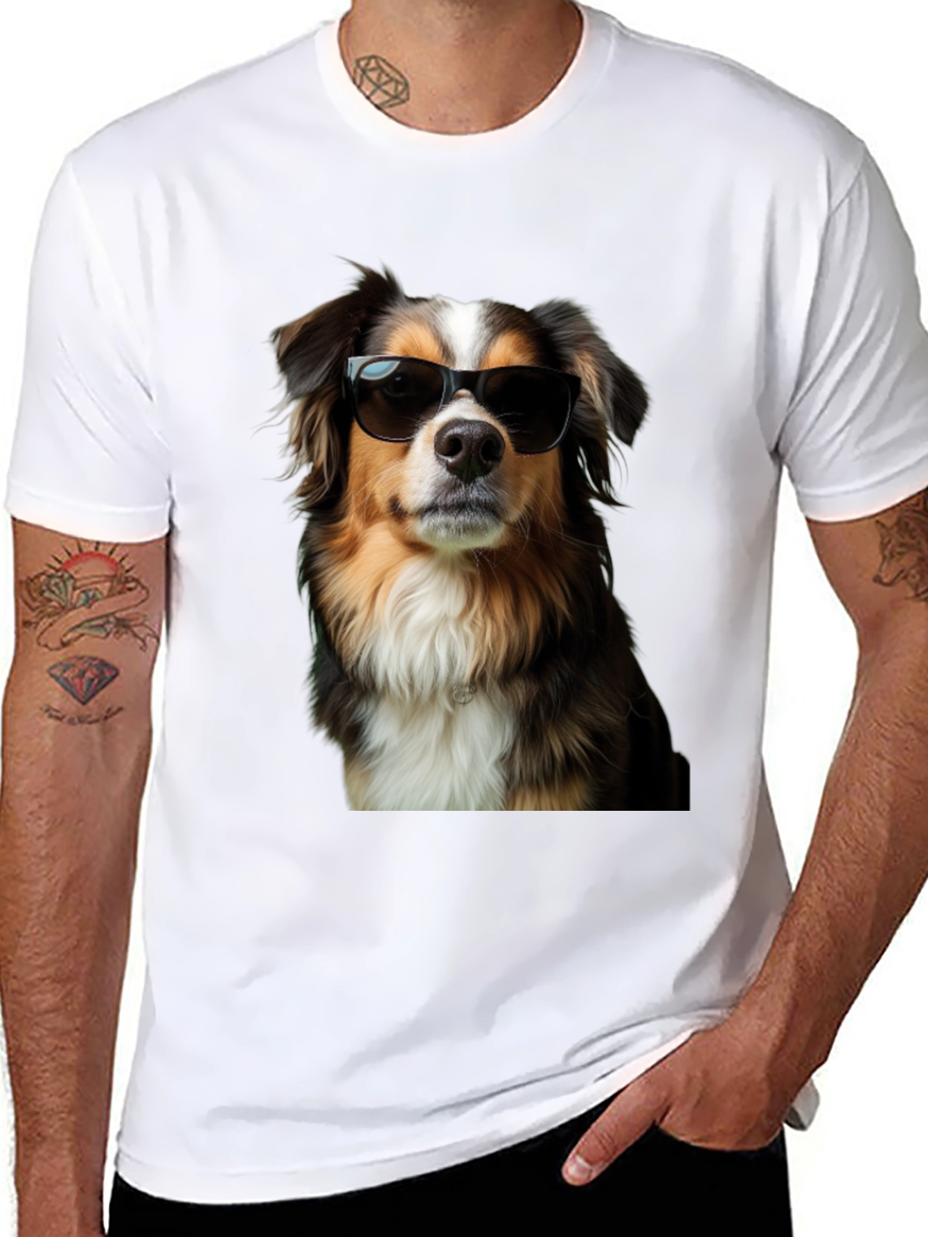 Camiseta Negra con Perro Cool