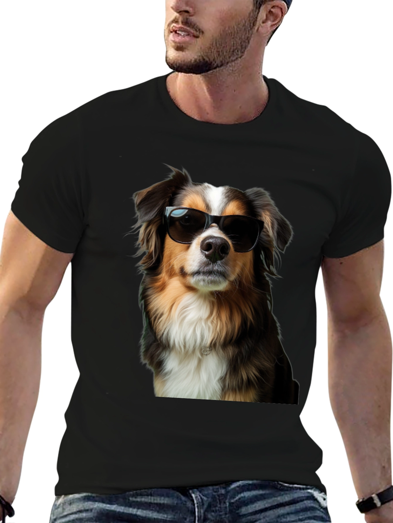 Camiseta Negra con Perro Cool
