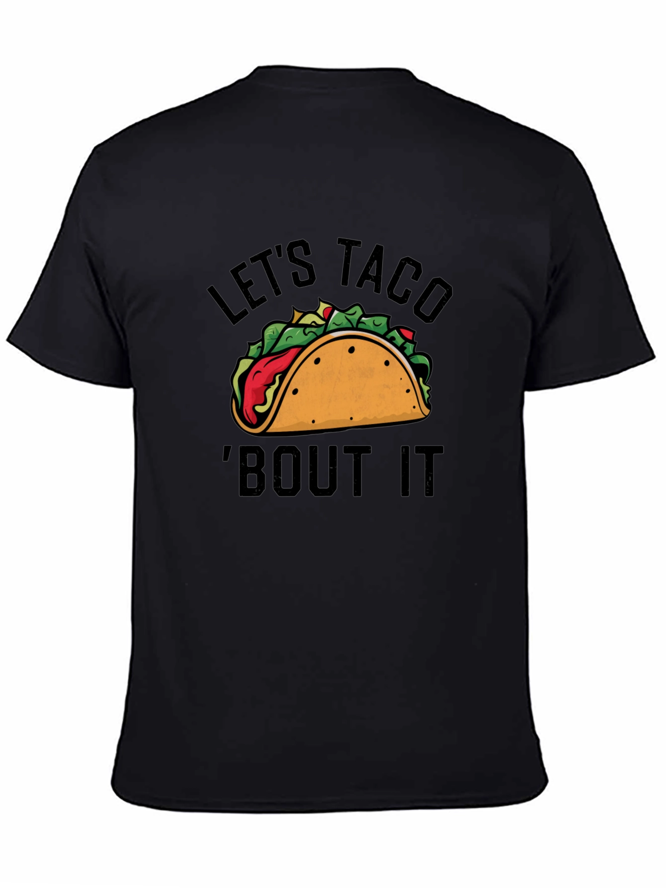 Camiseta Negra con Estampado Lets Taco Bout It
