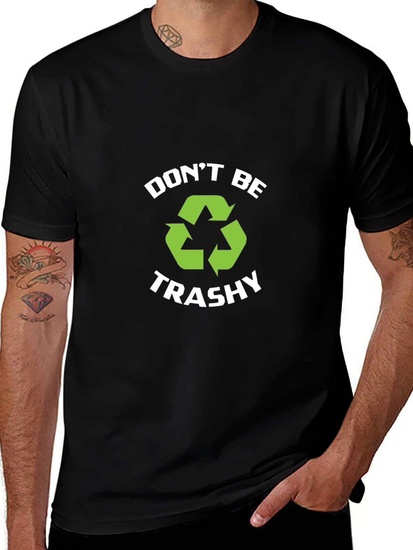 Camiseta Negra Dont Be Trashy Reciclaje