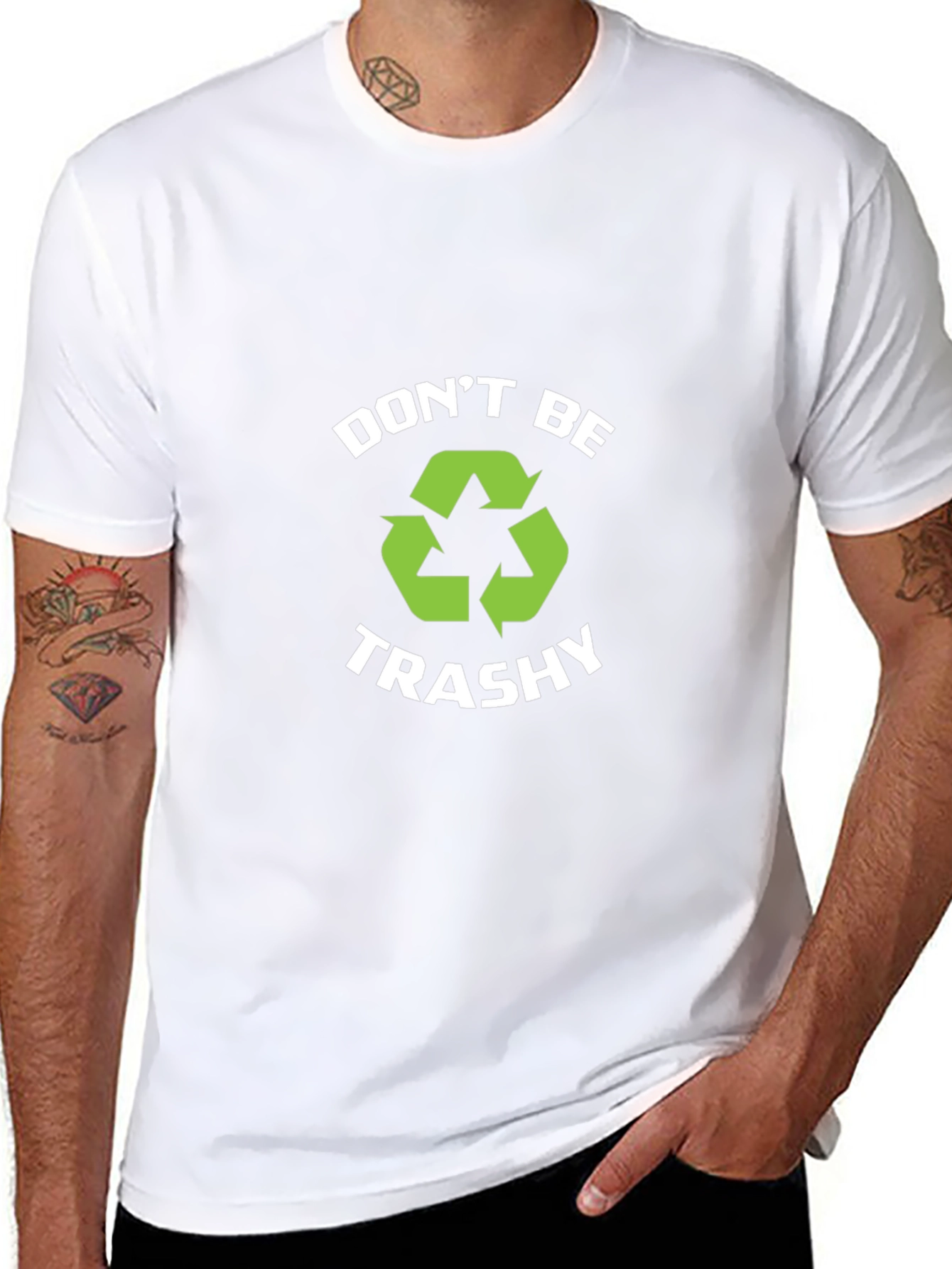 Camiseta Negra Dont Be Trashy Reciclaje