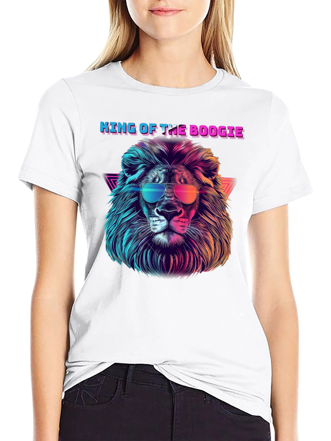Camiseta Negra con León Retro King of the Boogie