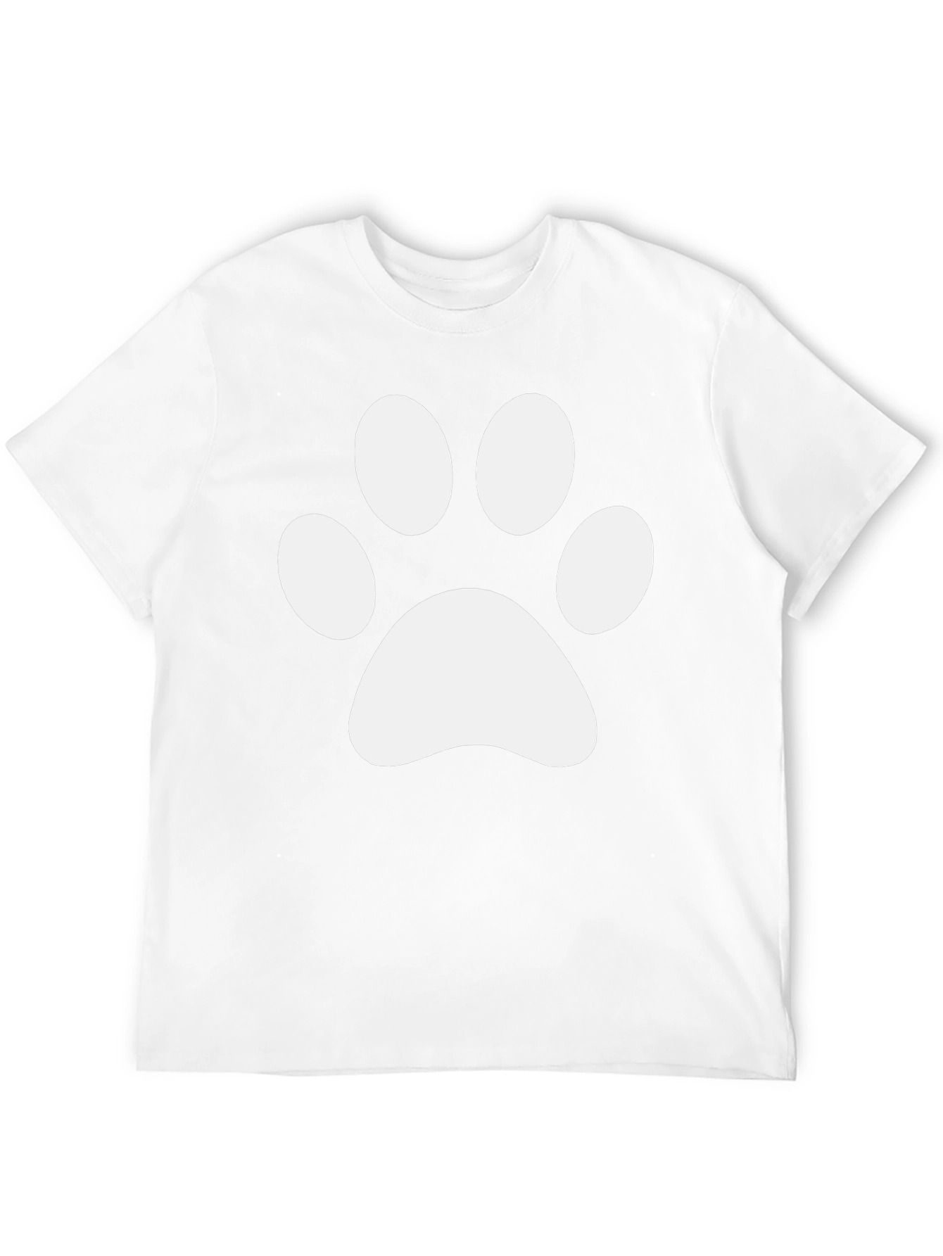 Camiseta Negra con Huella de Pata Blanca
