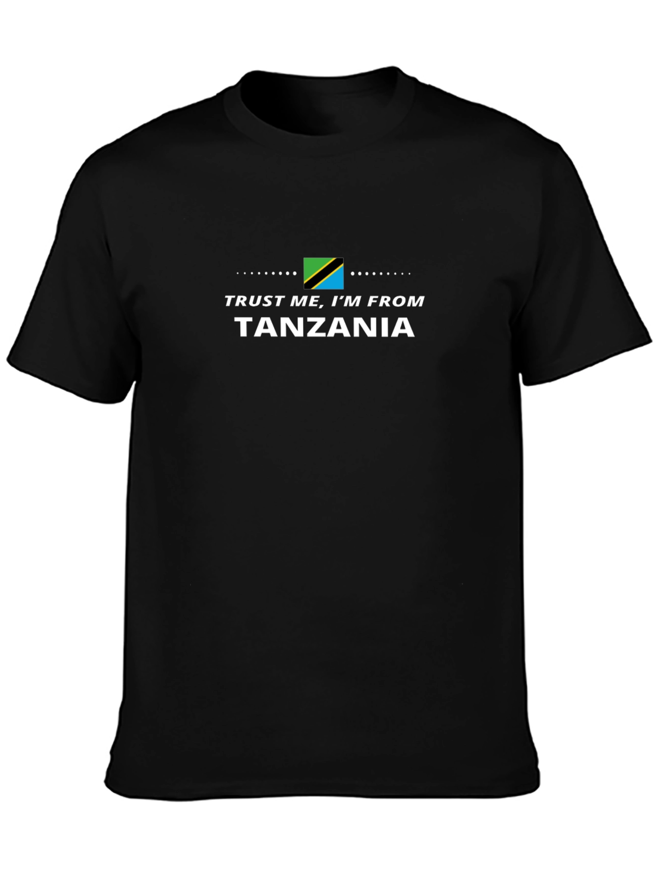 Camiseta Negra Confía en Mí Soy de Tanzania