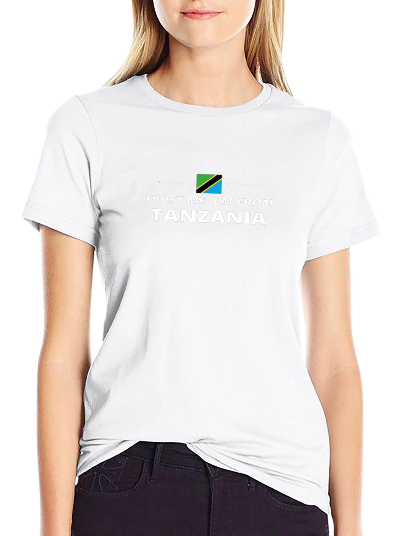 Camiseta Negra Confía en Mí Soy de Tanzania