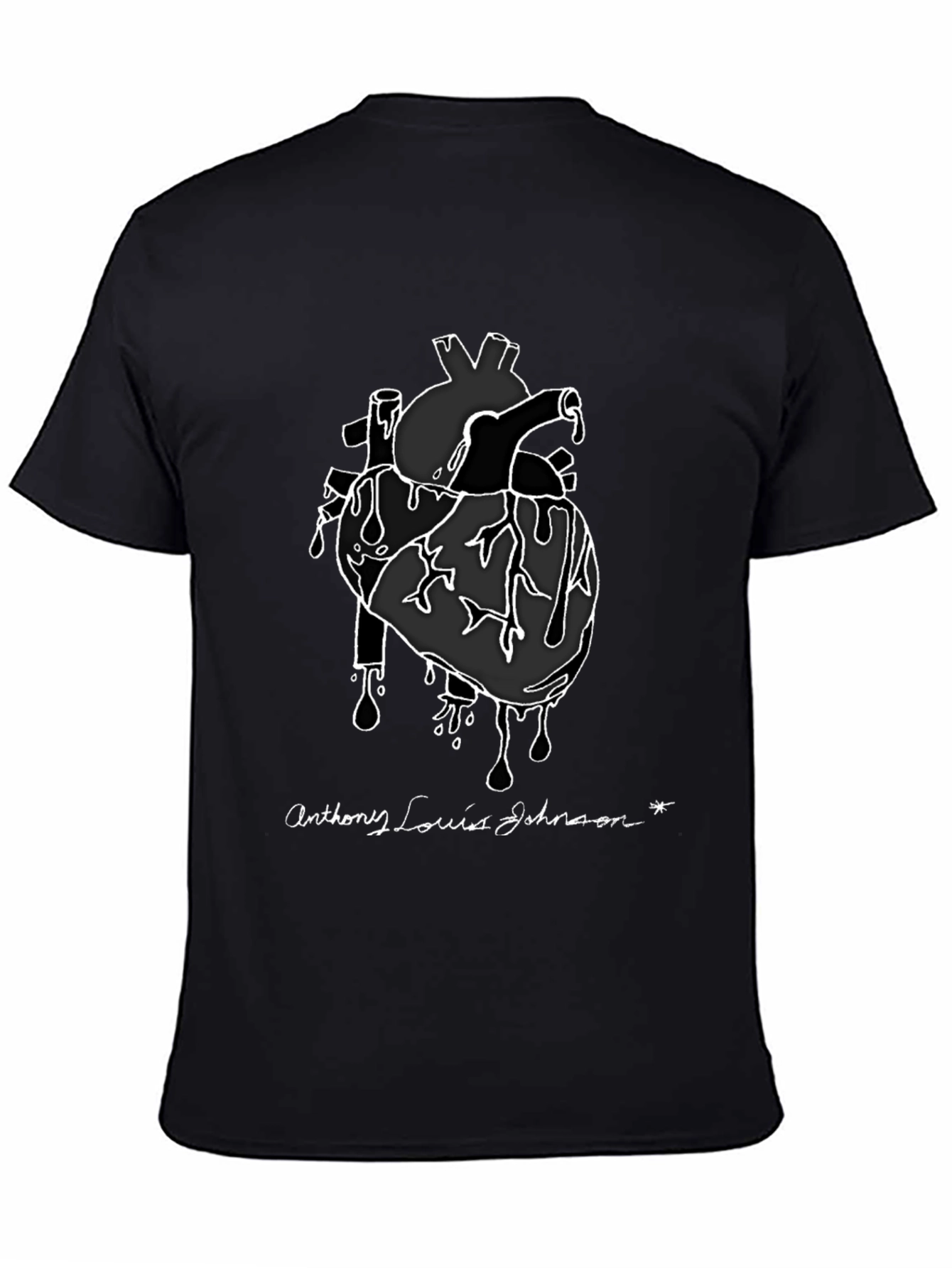 Camiseta Negra Corazón Anatómico
