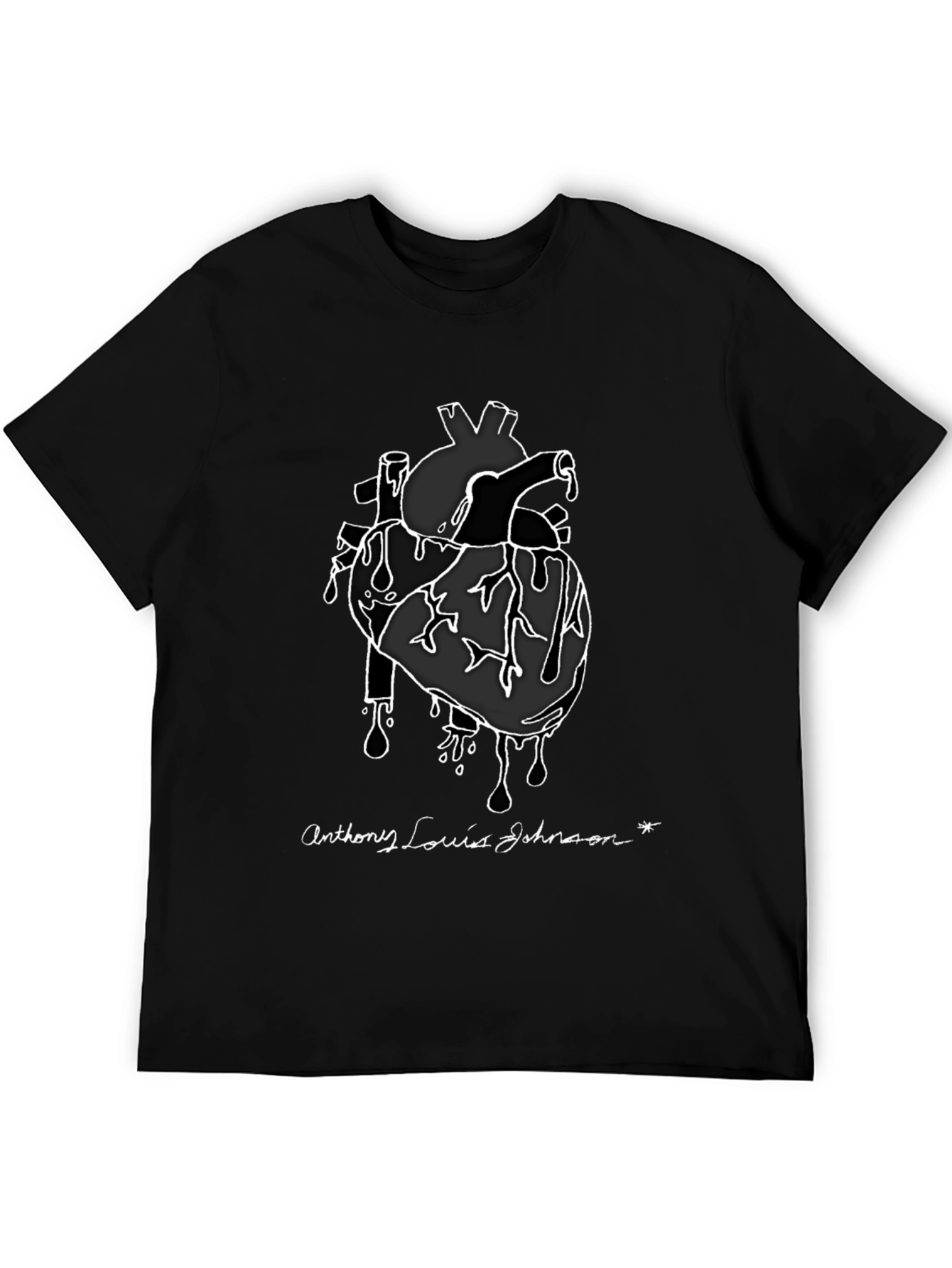 Camiseta Negra Corazón Anatómico