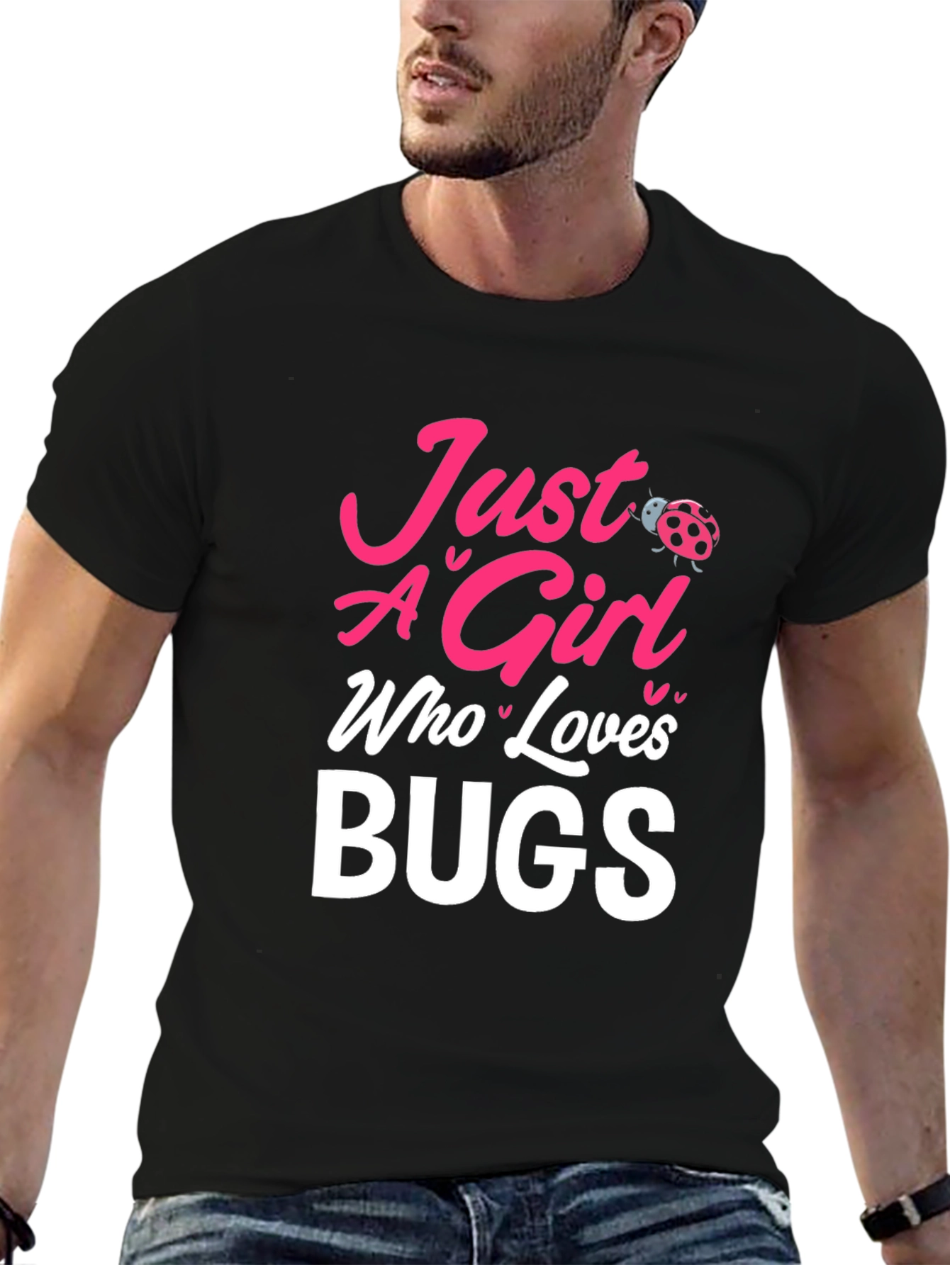 Camiseta Negra Just A Girl Who Loves Bugs
