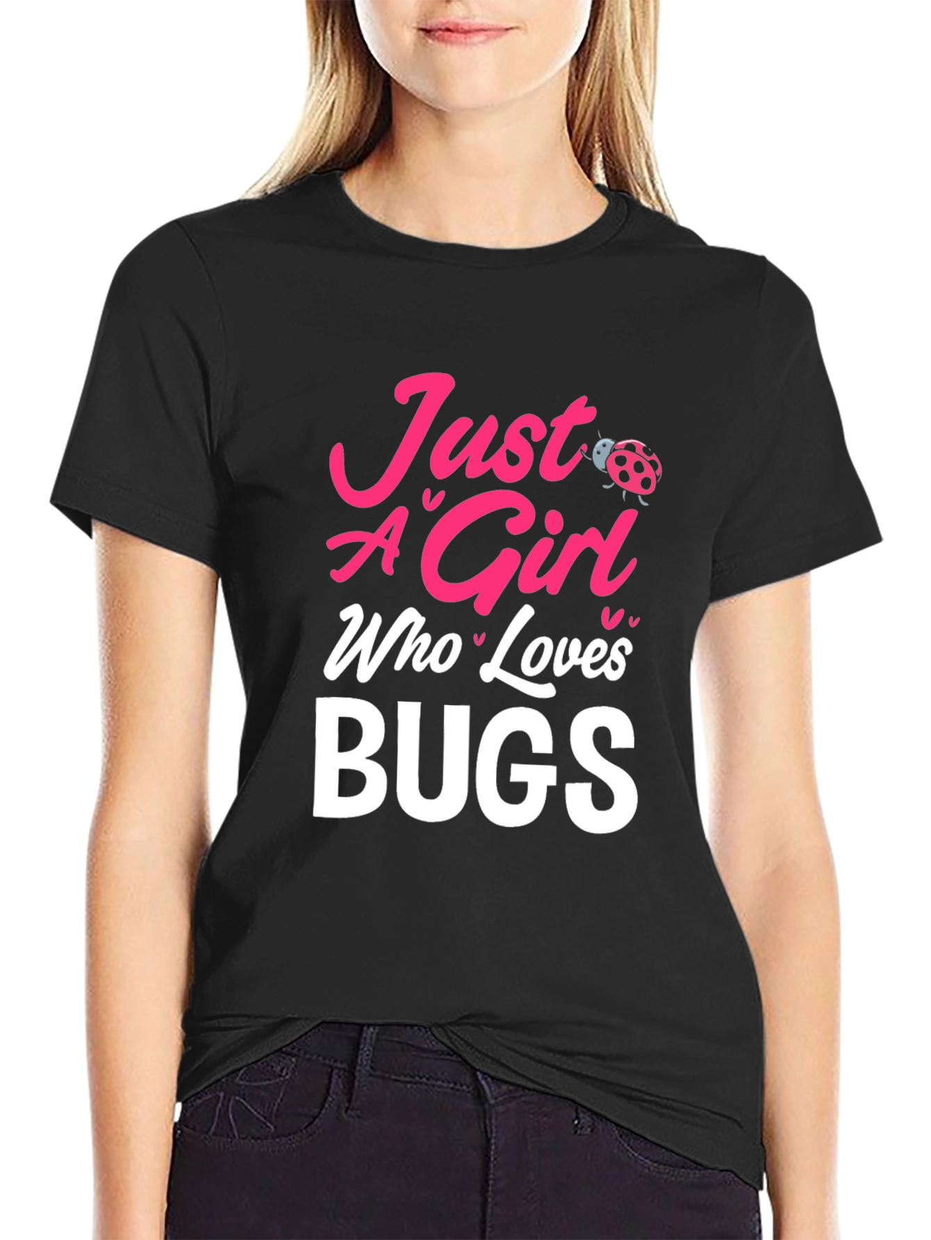 Camiseta Negra Just A Girl Who Loves Bugs