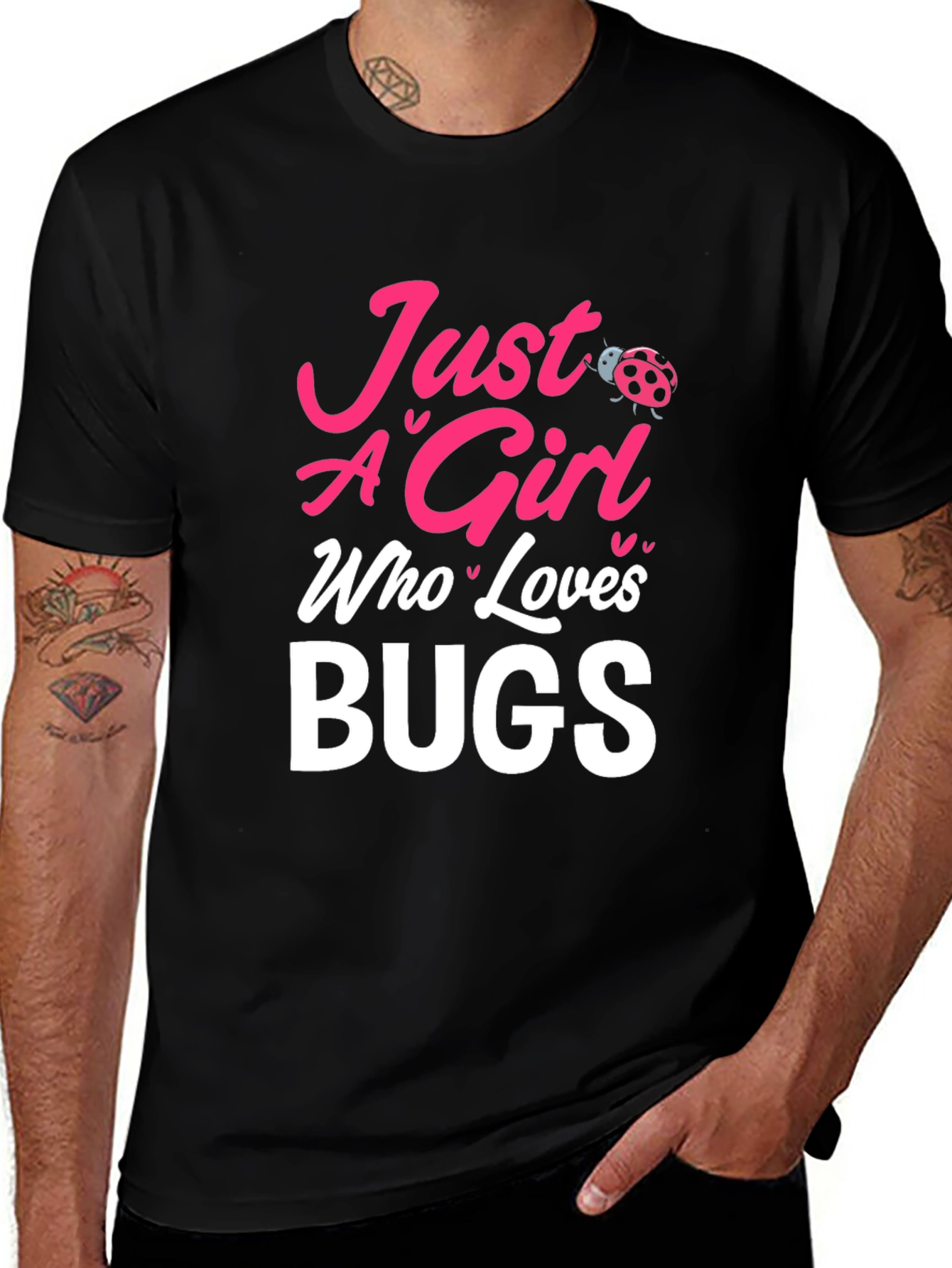 Camiseta Negra Just A Girl Who Loves Bugs