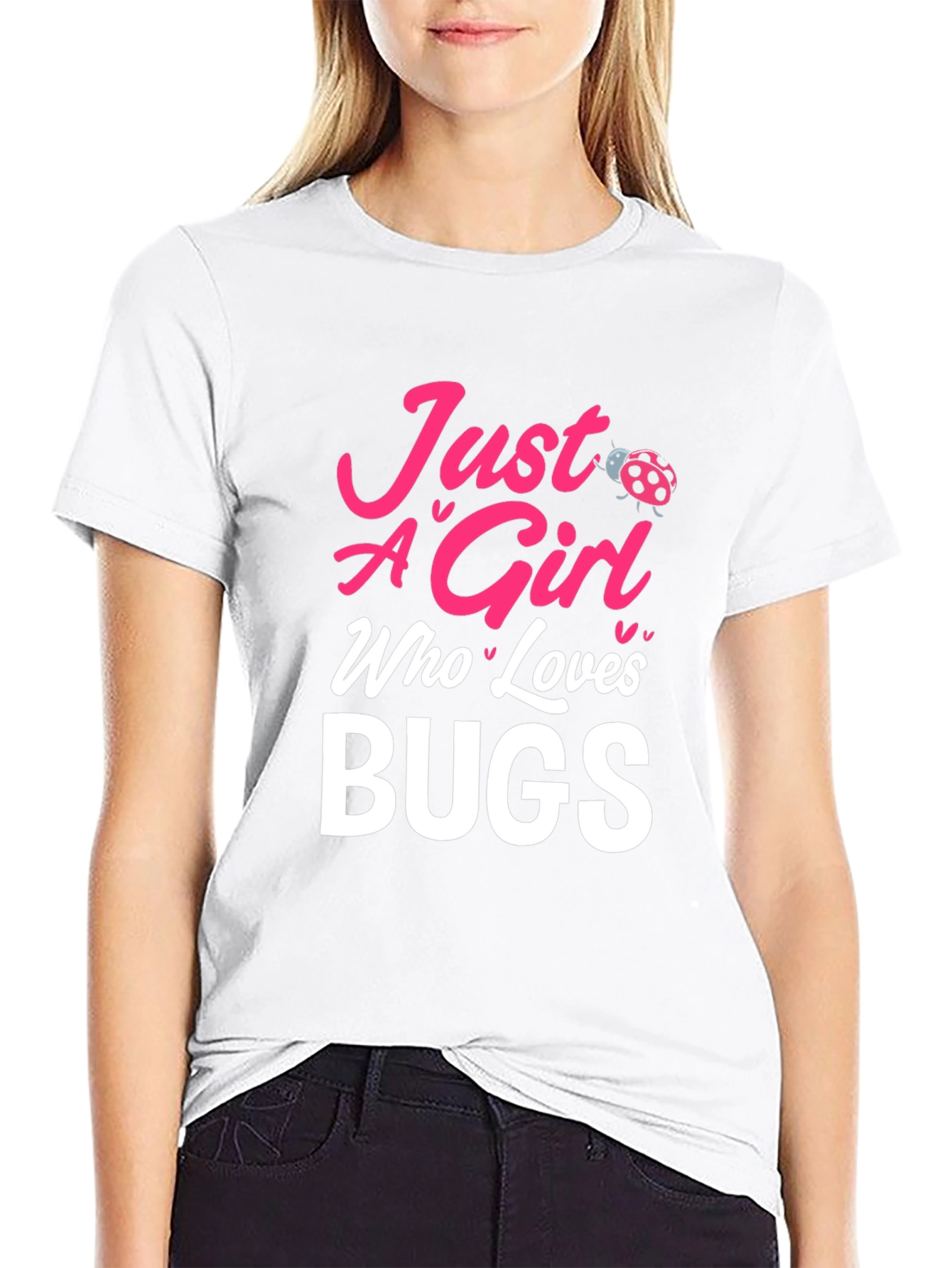 Camiseta Negra Just A Girl Who Loves Bugs