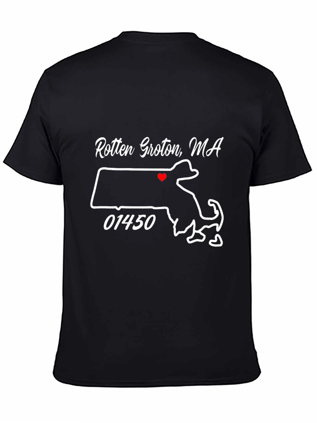Camiseta Negra Rotten Groton MA con Mapa