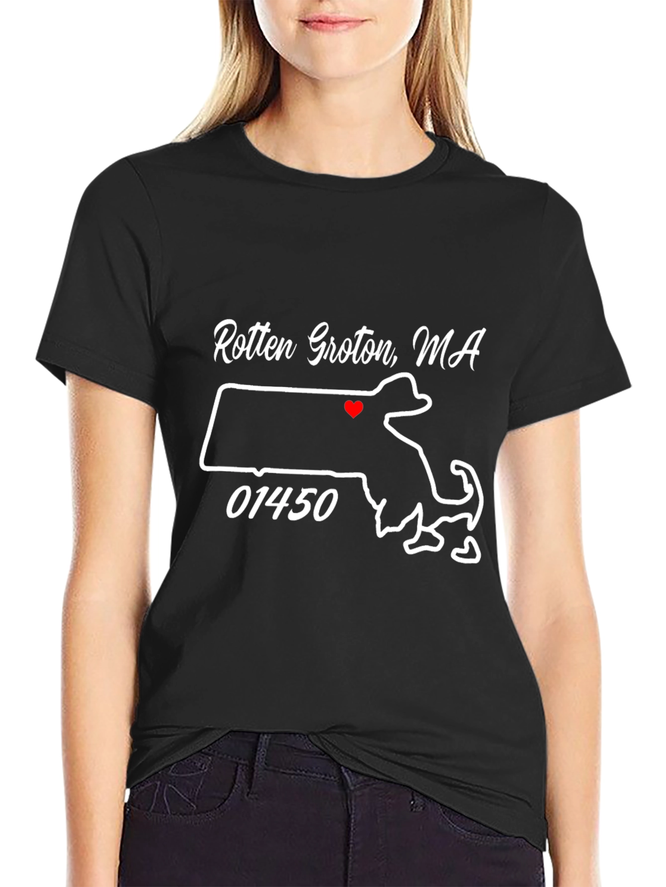 Camiseta Negra Rotten Groton MA con Mapa