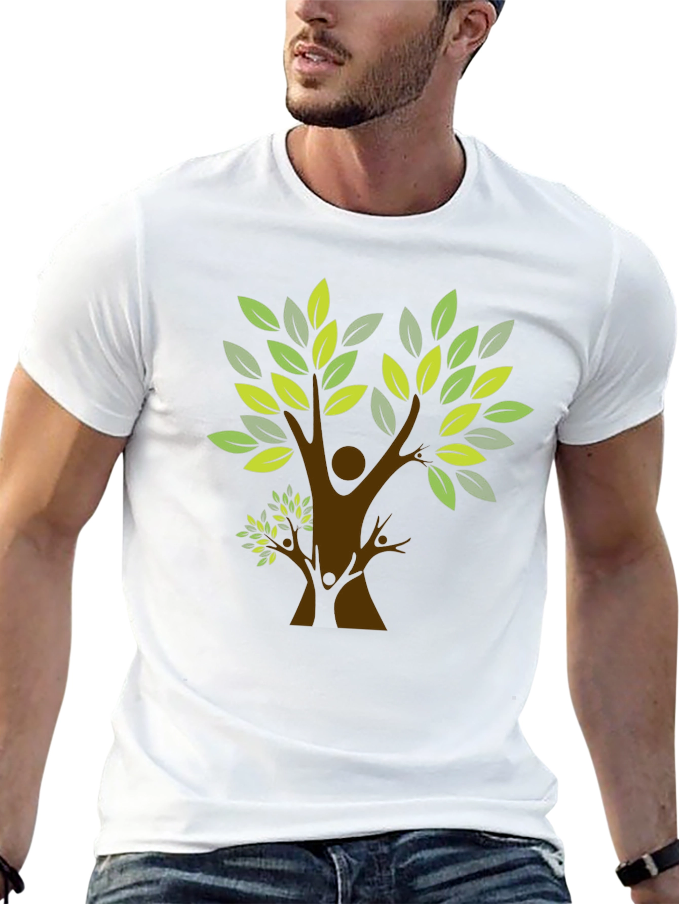 Camiseta Negra con Diseño de Árbol Familiar