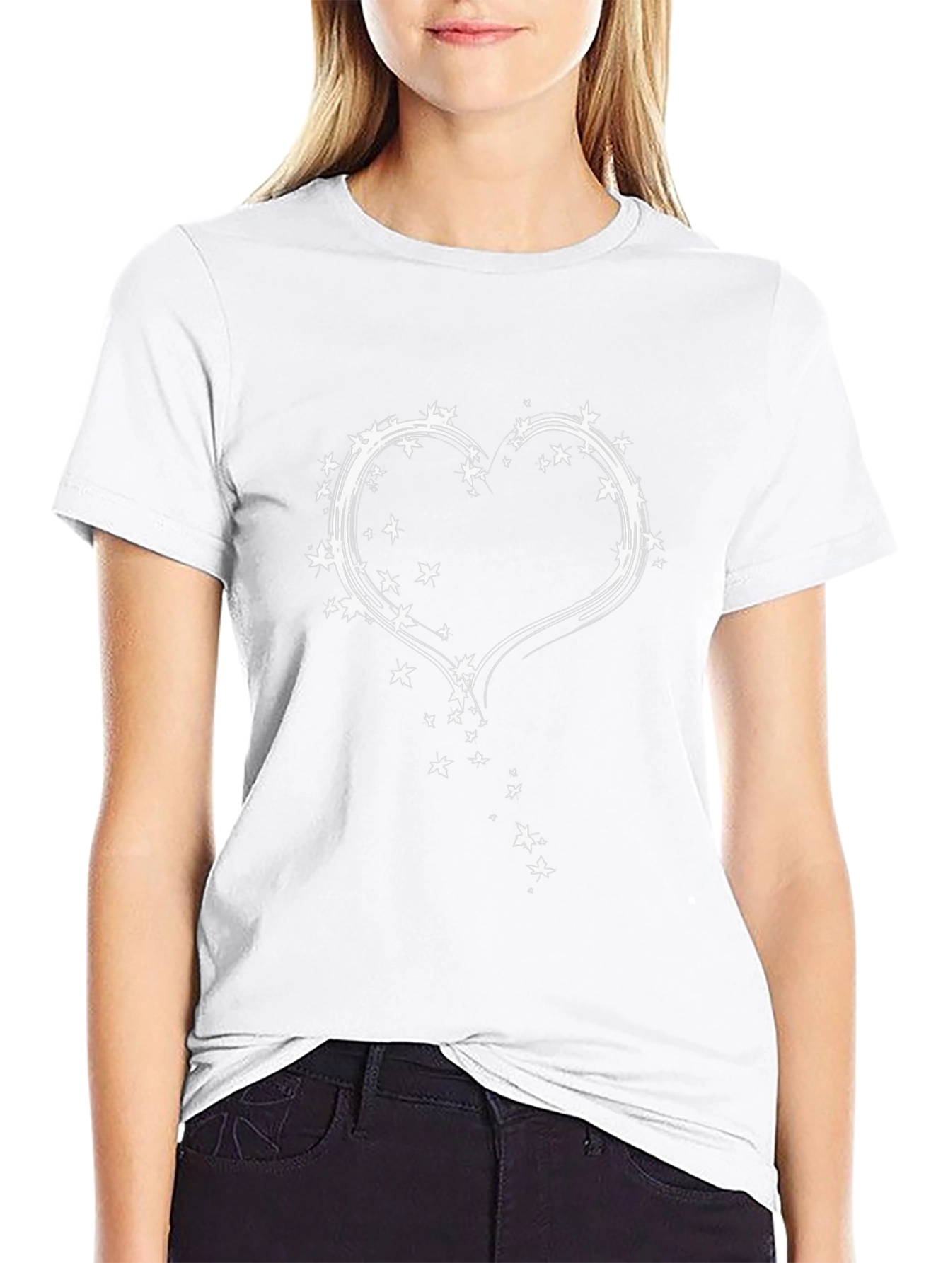 Camiseta Negra Corazón Estrellas