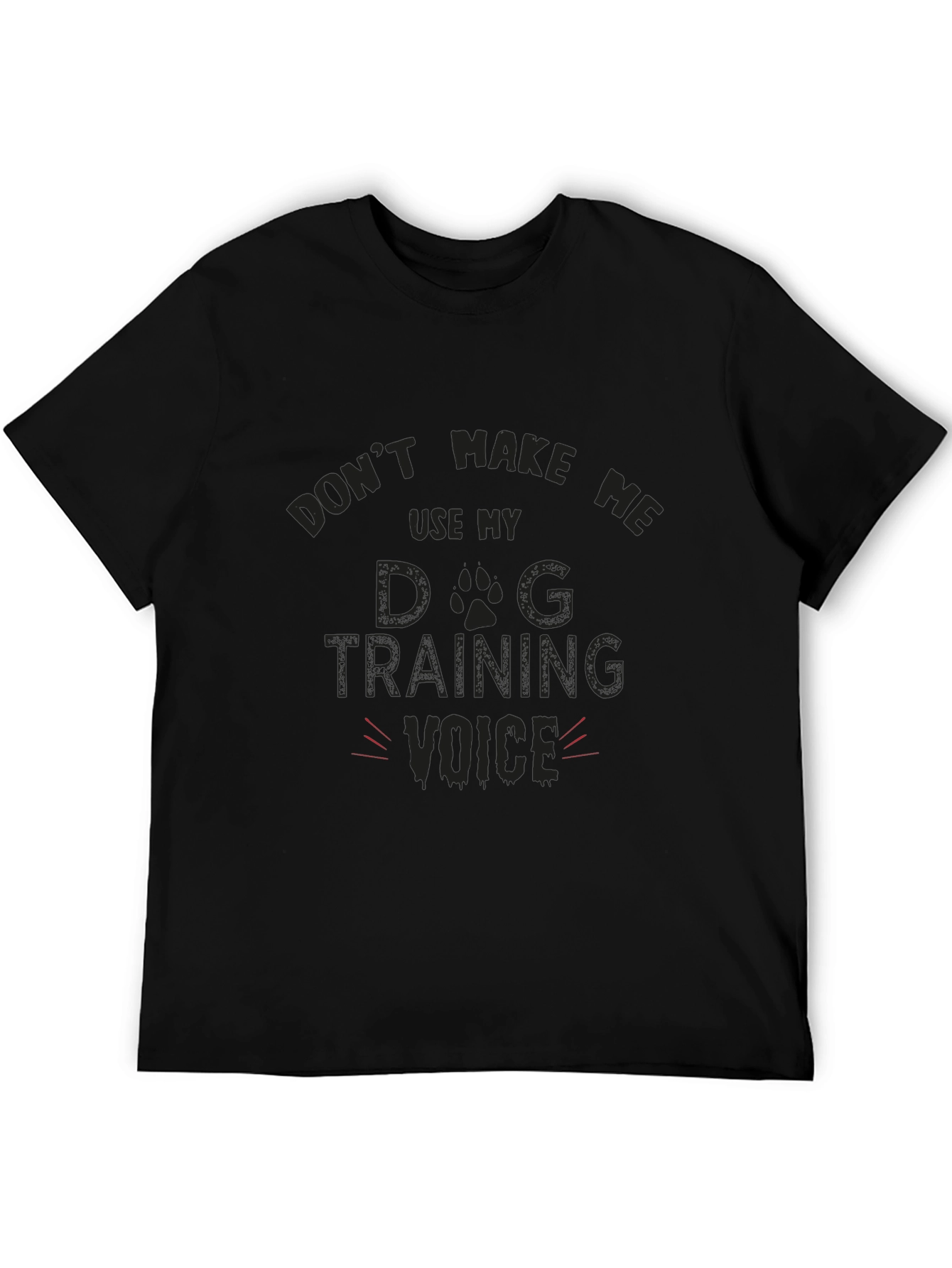 Camiseta Negra Divertida Dog Training Voice