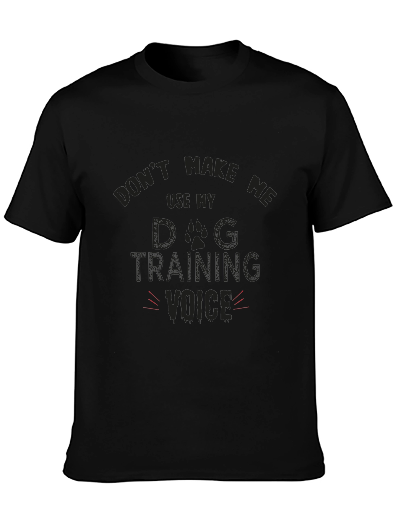 Camiseta Negra Divertida Dog Training Voice