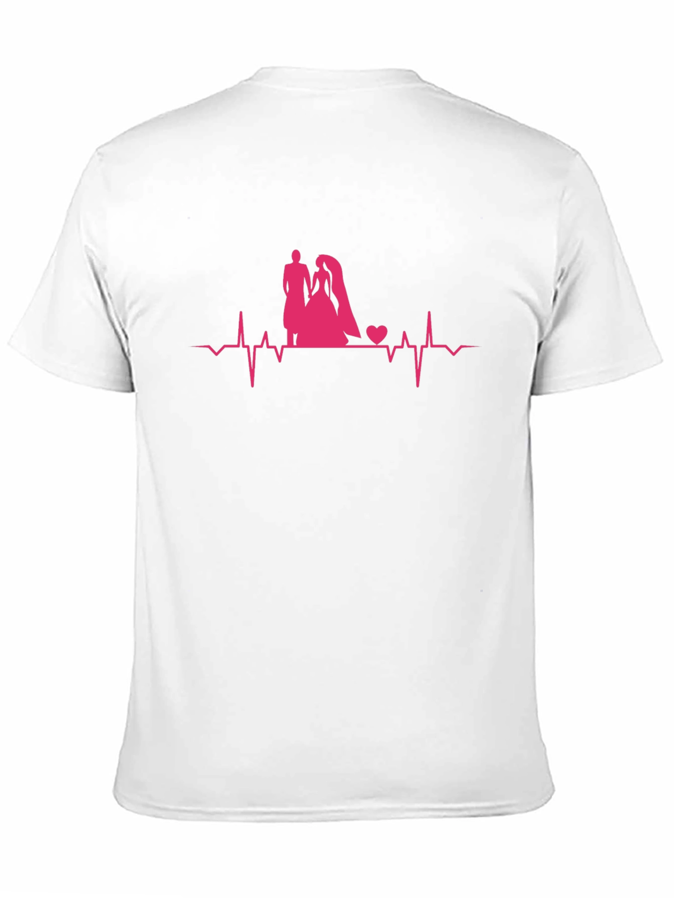 Camiseta Negra con Diseño de Boda Romántico