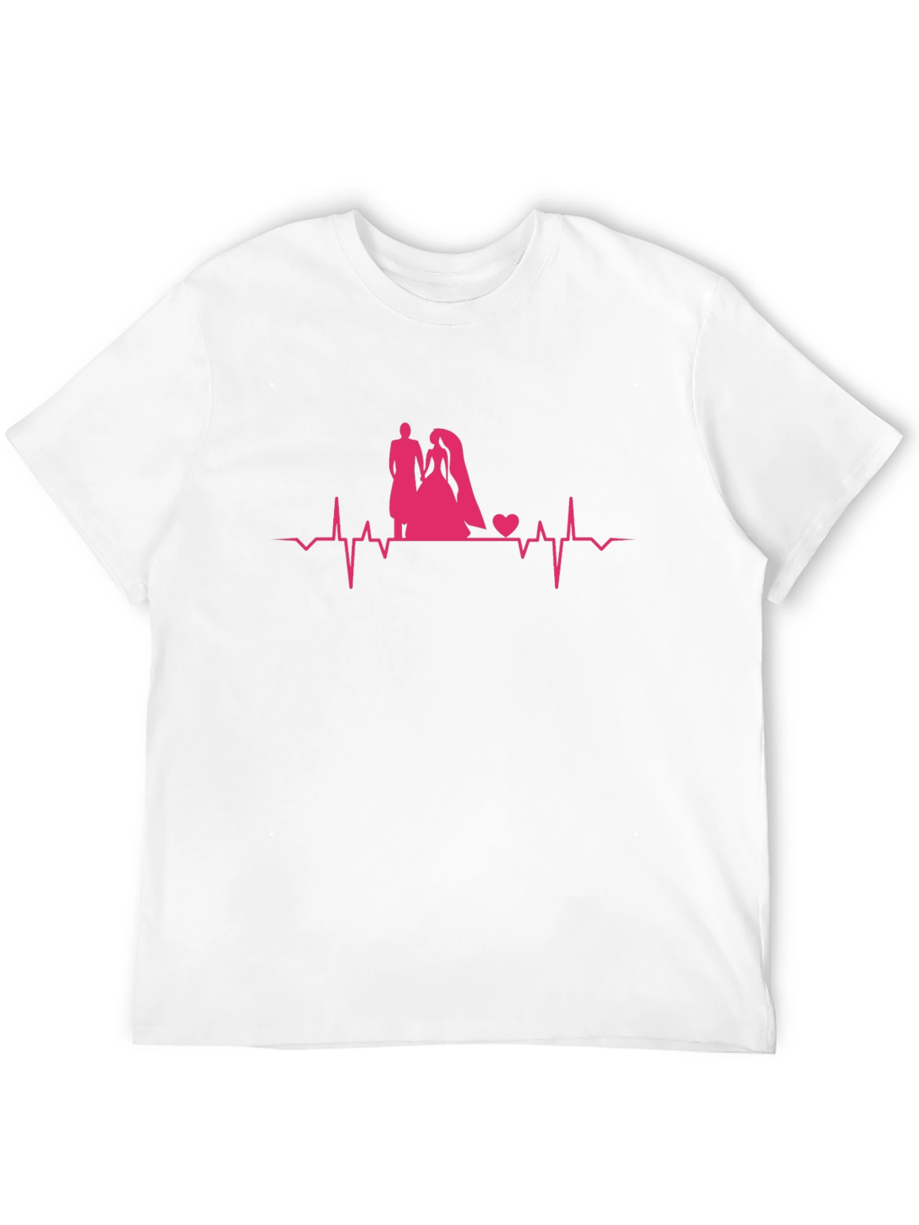 Camiseta Negra con Diseño de Boda Romántico
