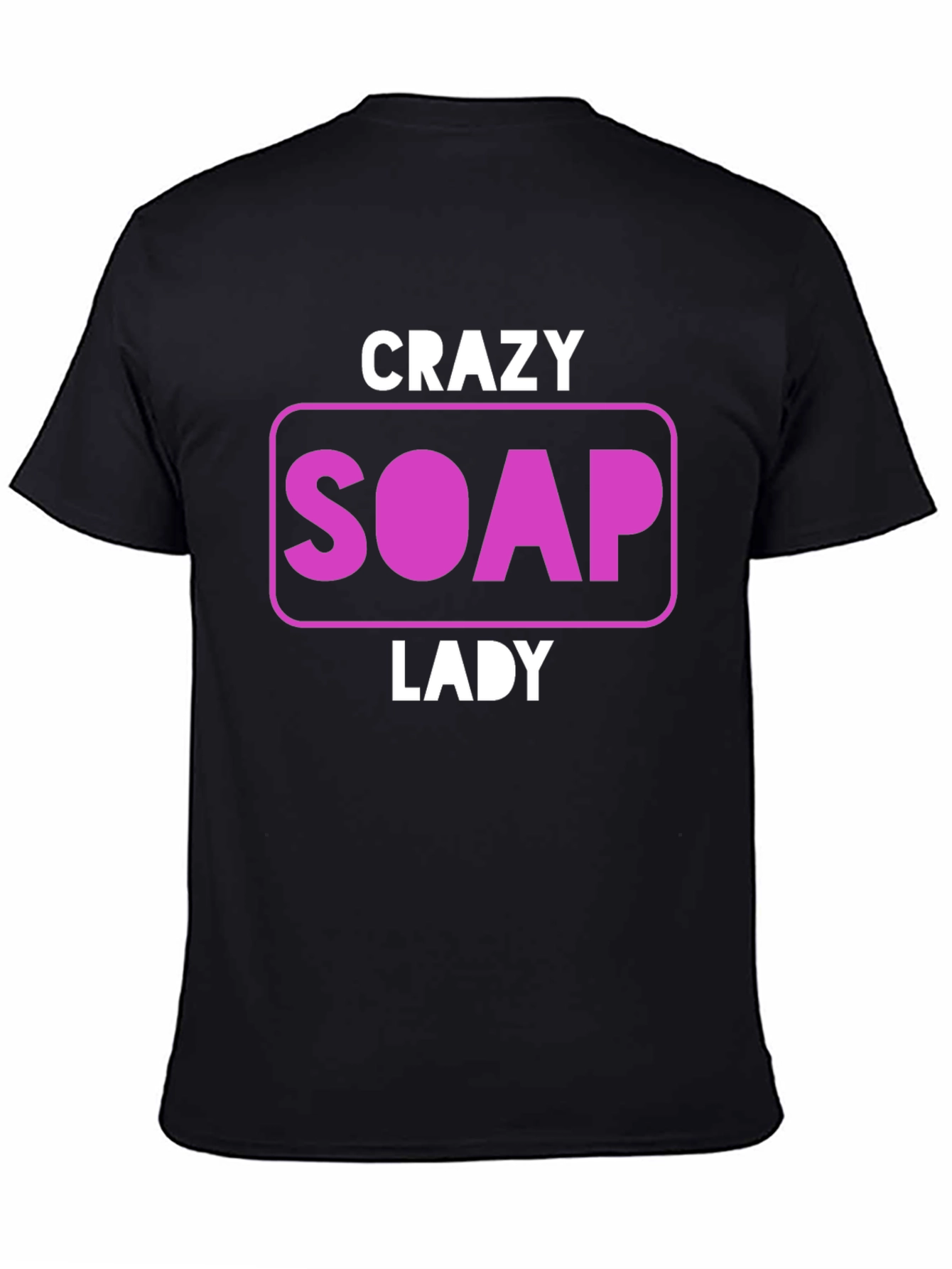 Camiseta Negra Divertida Crazy Soap Lady