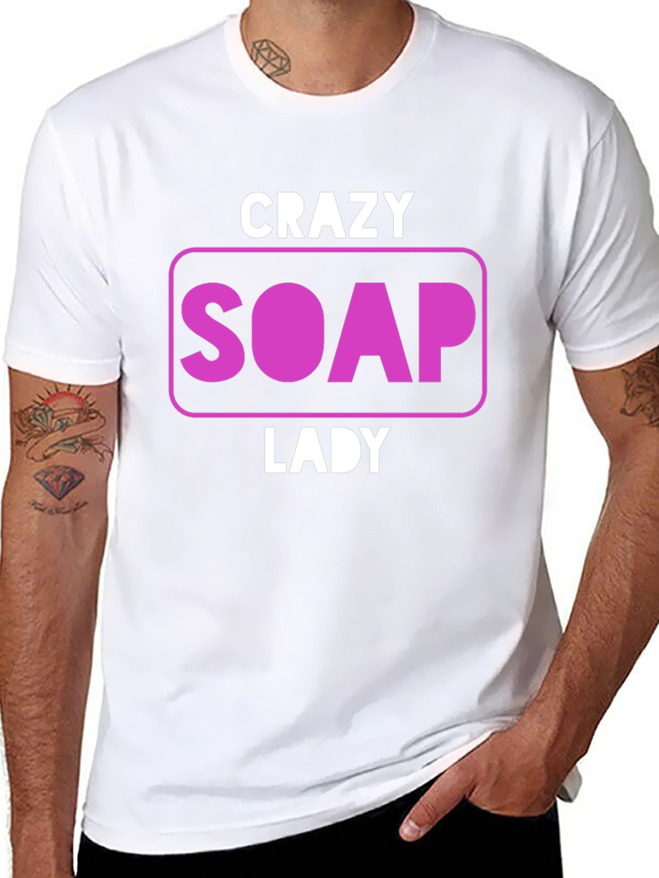 Camiseta Negra Divertida Crazy Soap Lady