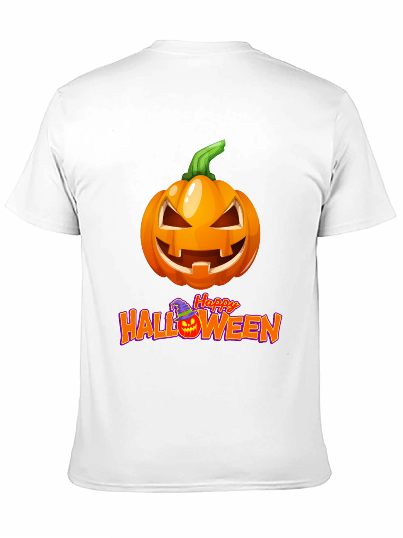 Camiseta Negra con Diseño de Calabaza Halloween