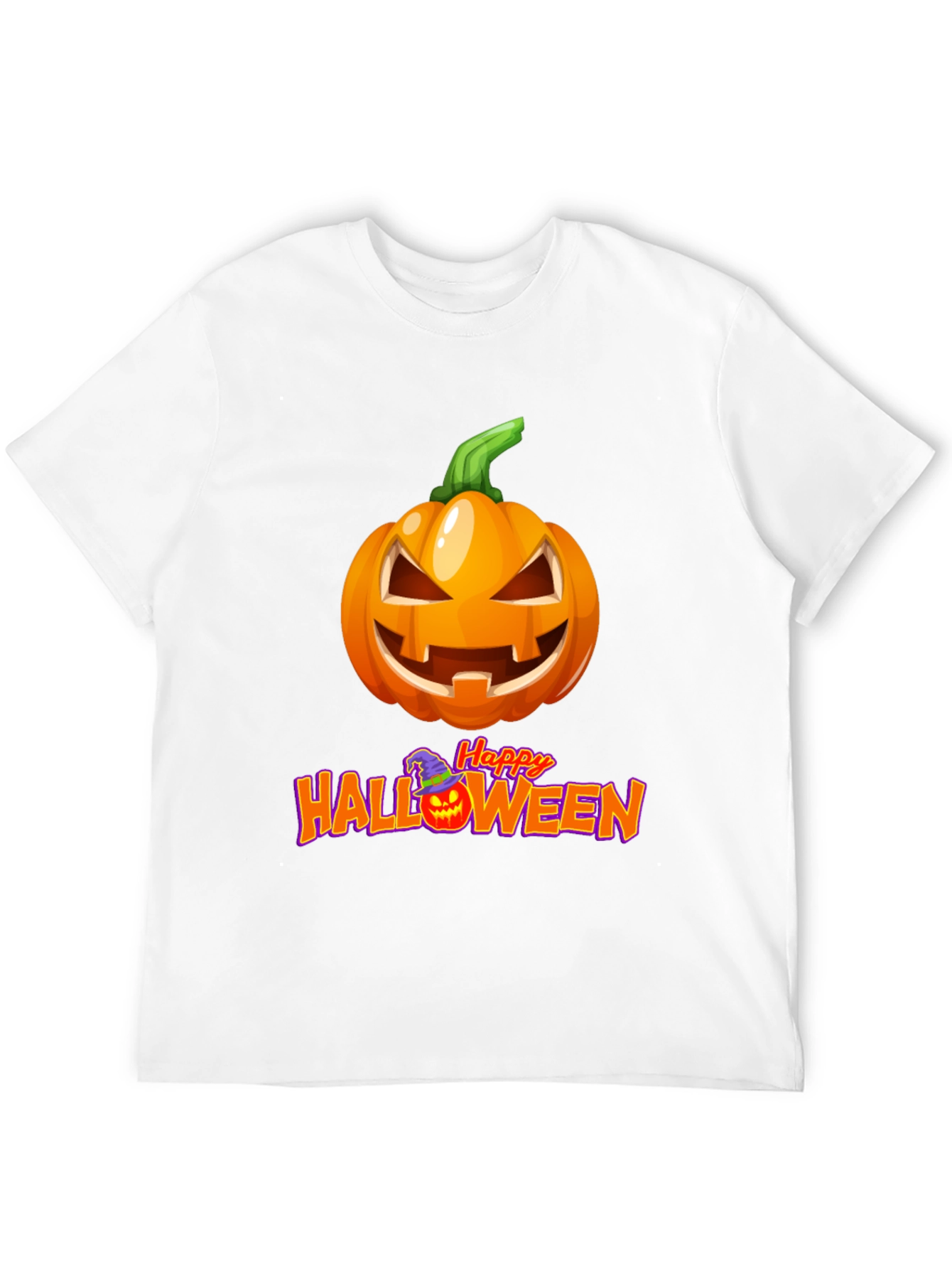 Camiseta Negra con Diseño de Calabaza Halloween