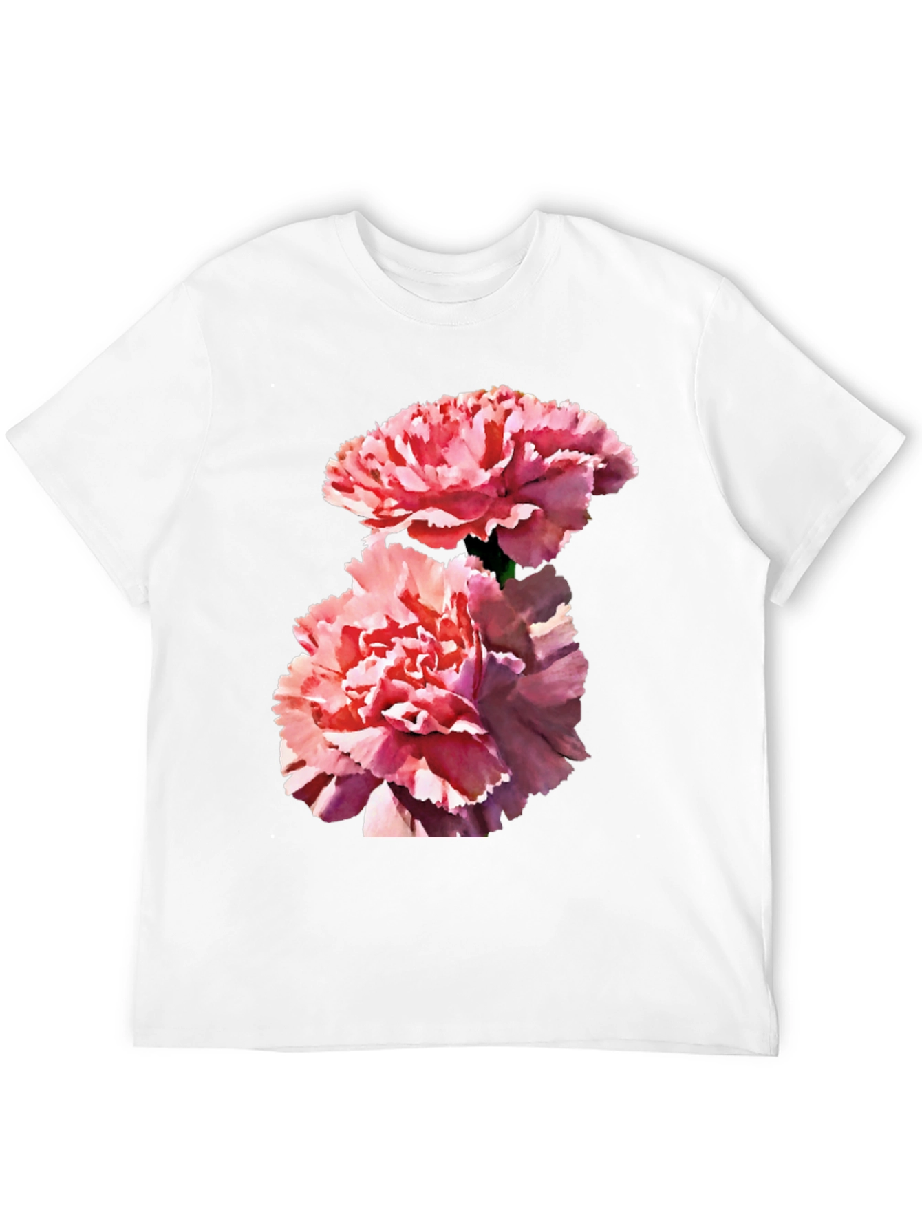 Camiseta Negra con Flores Rosadas para Hombre
