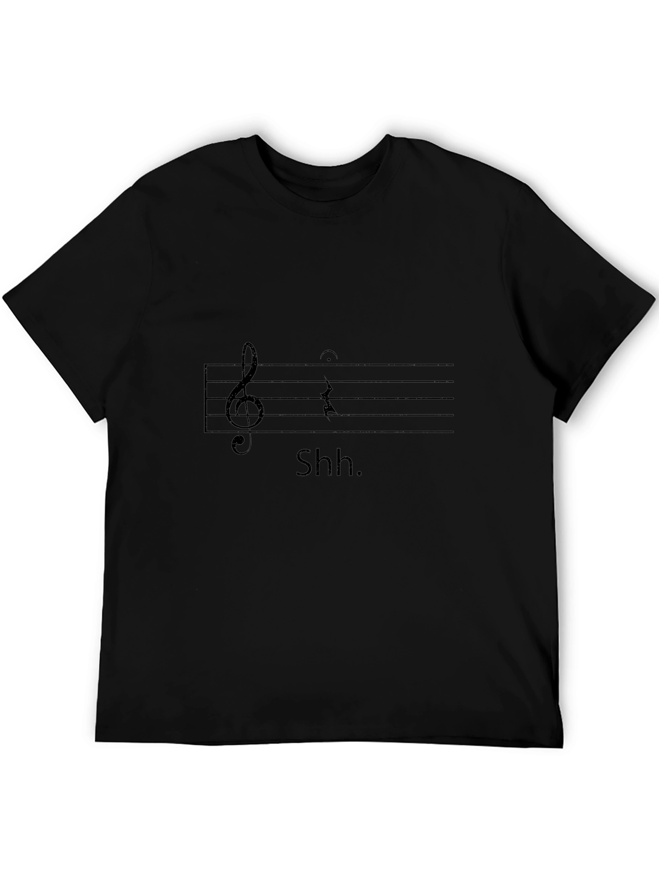 Camiseta Negra Shh Musical para Hombre