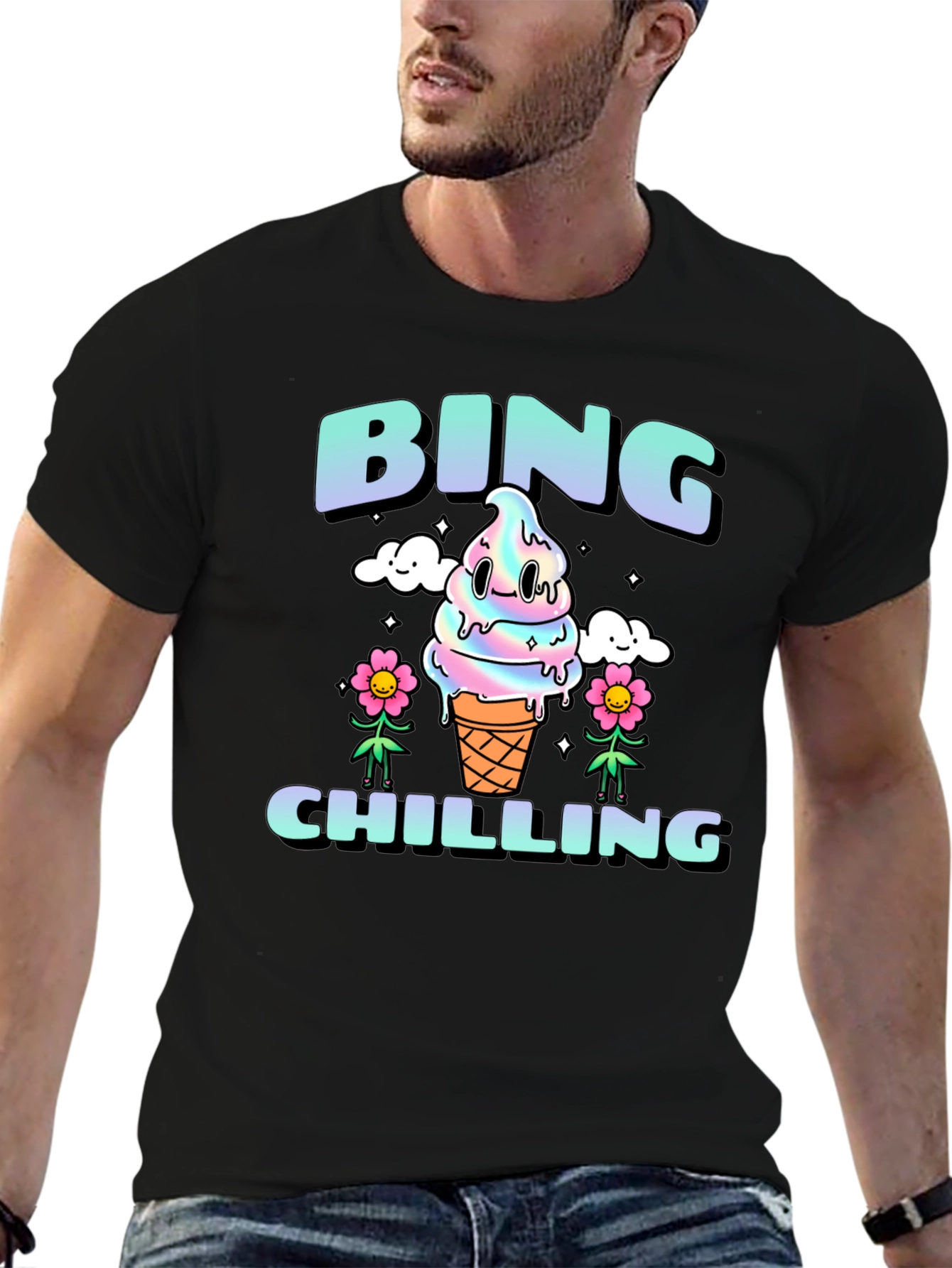 Camiseta Bing Chilling Unisex - Diseño Helado Kawaii