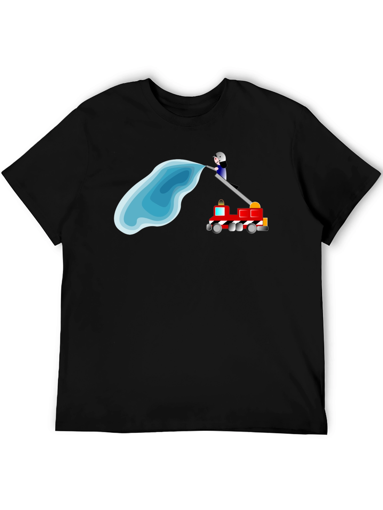 Camiseta Negra con Diseño de Bomberos
