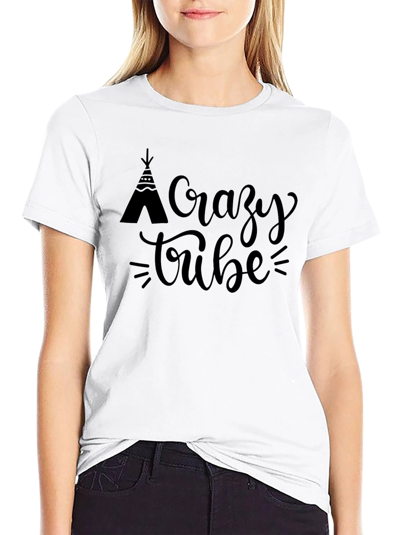 Camiseta Negra Crazy Tribe para Hombre