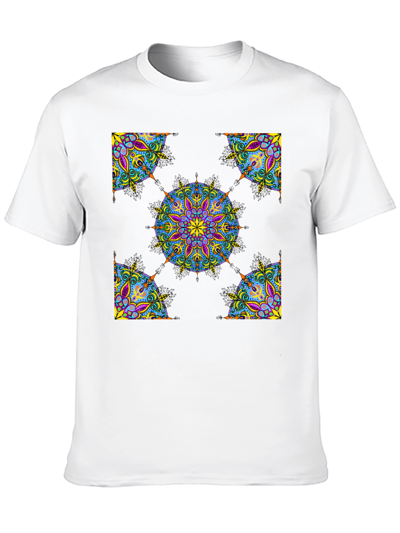 Camiseta Negra Mandala Abstracta