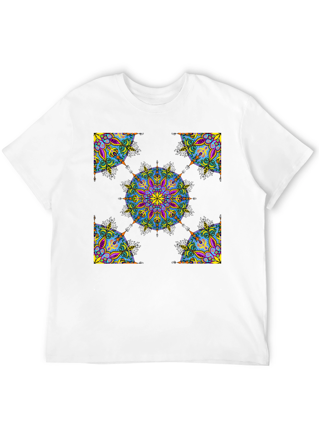 Camiseta Negra Mandala Abstracta