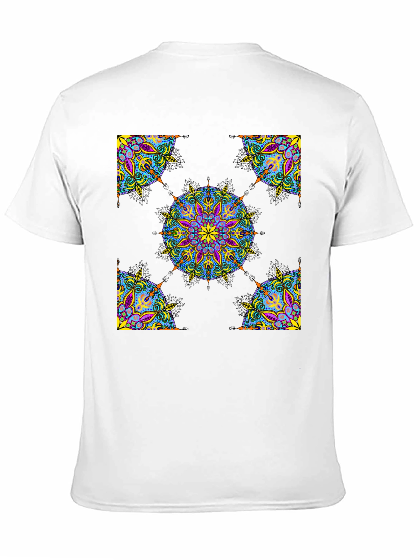 Camiseta Negra Mandala Abstracta